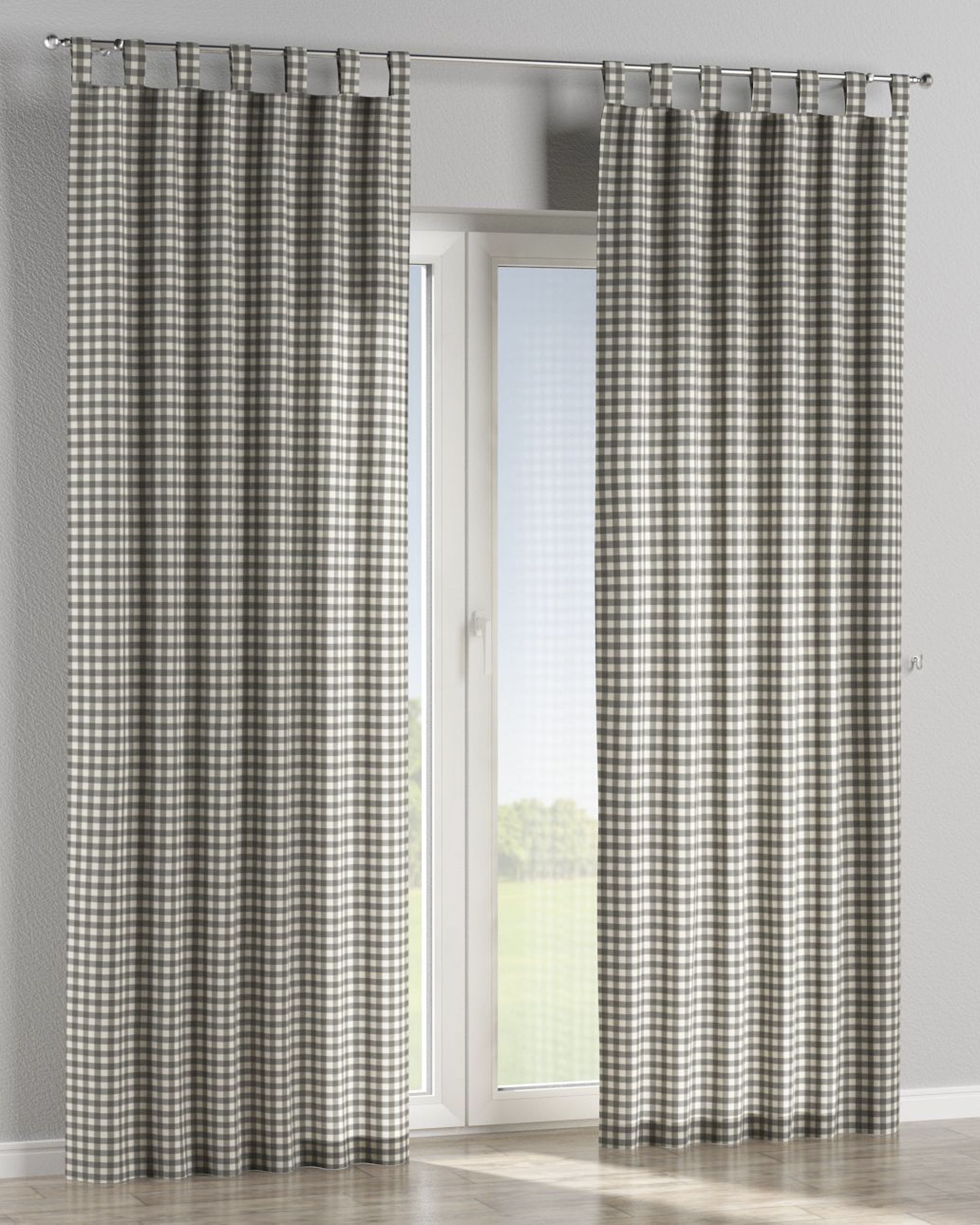 Schlaufenschal Farbe grau Stoff gemustert