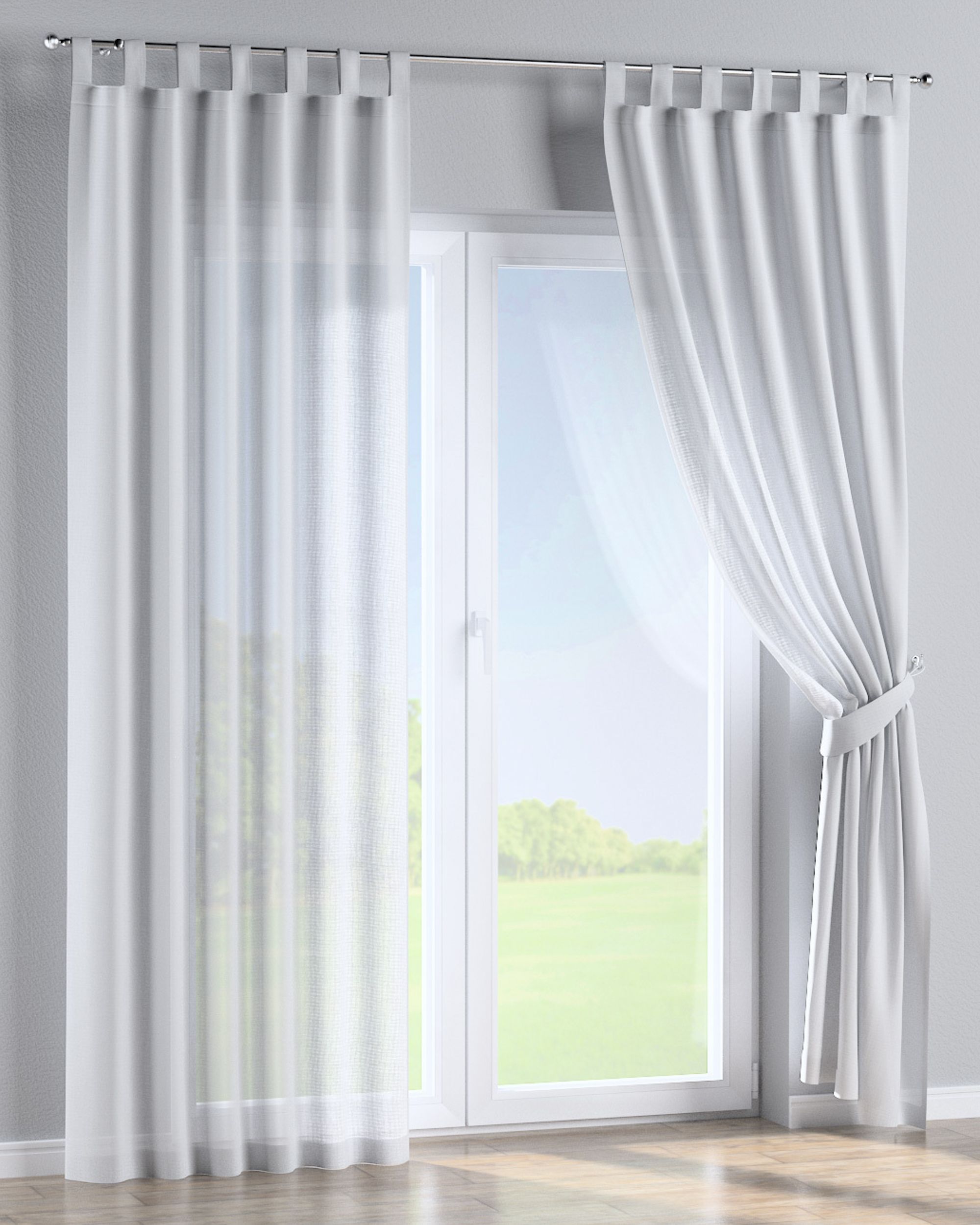 Schlaufenschal Farbe weiß Stoff halbtransparent, strukturiert (hover)