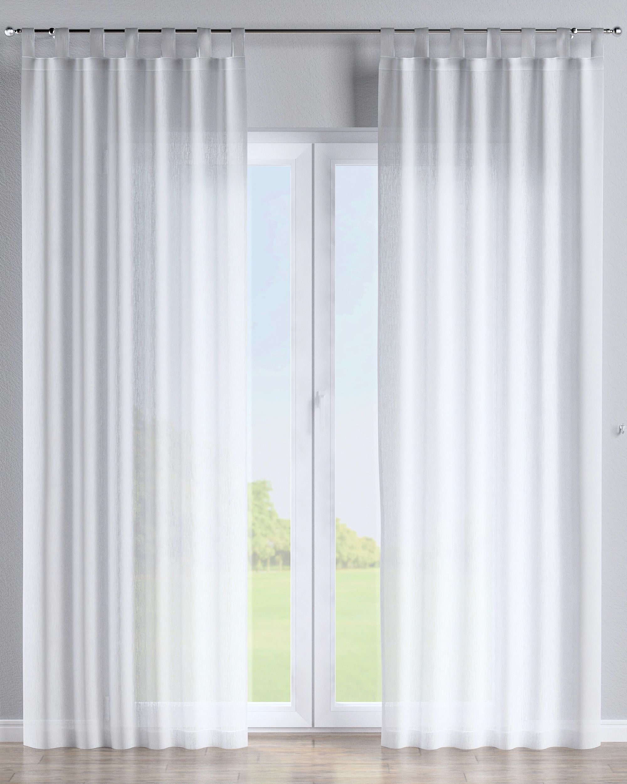 Schlaufenschal Farbe weiß Stoff halbtransparent, strukturiert