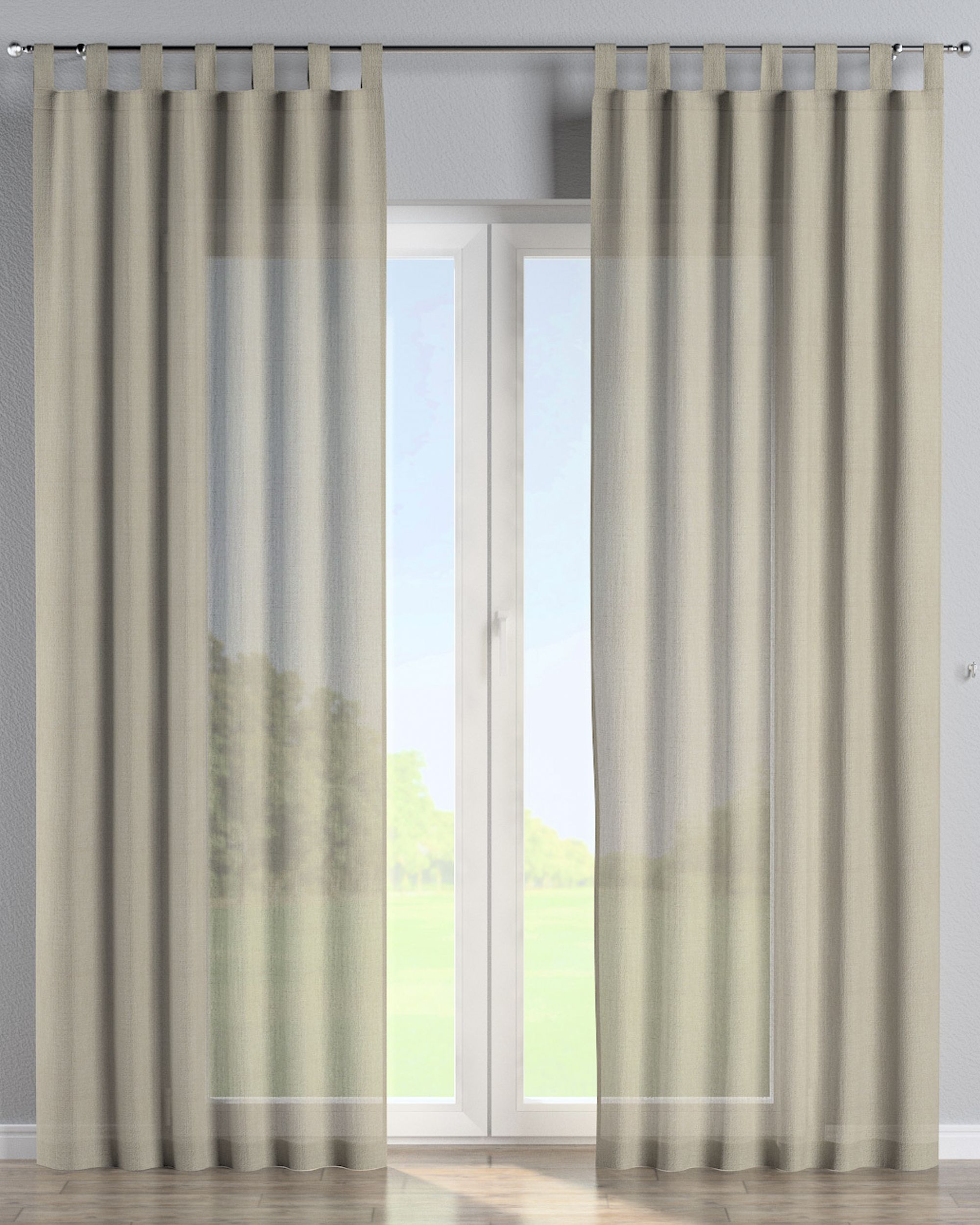 Schlaufenschal Farbe beige Stoff halbtransparent, glänzend, strukturiert