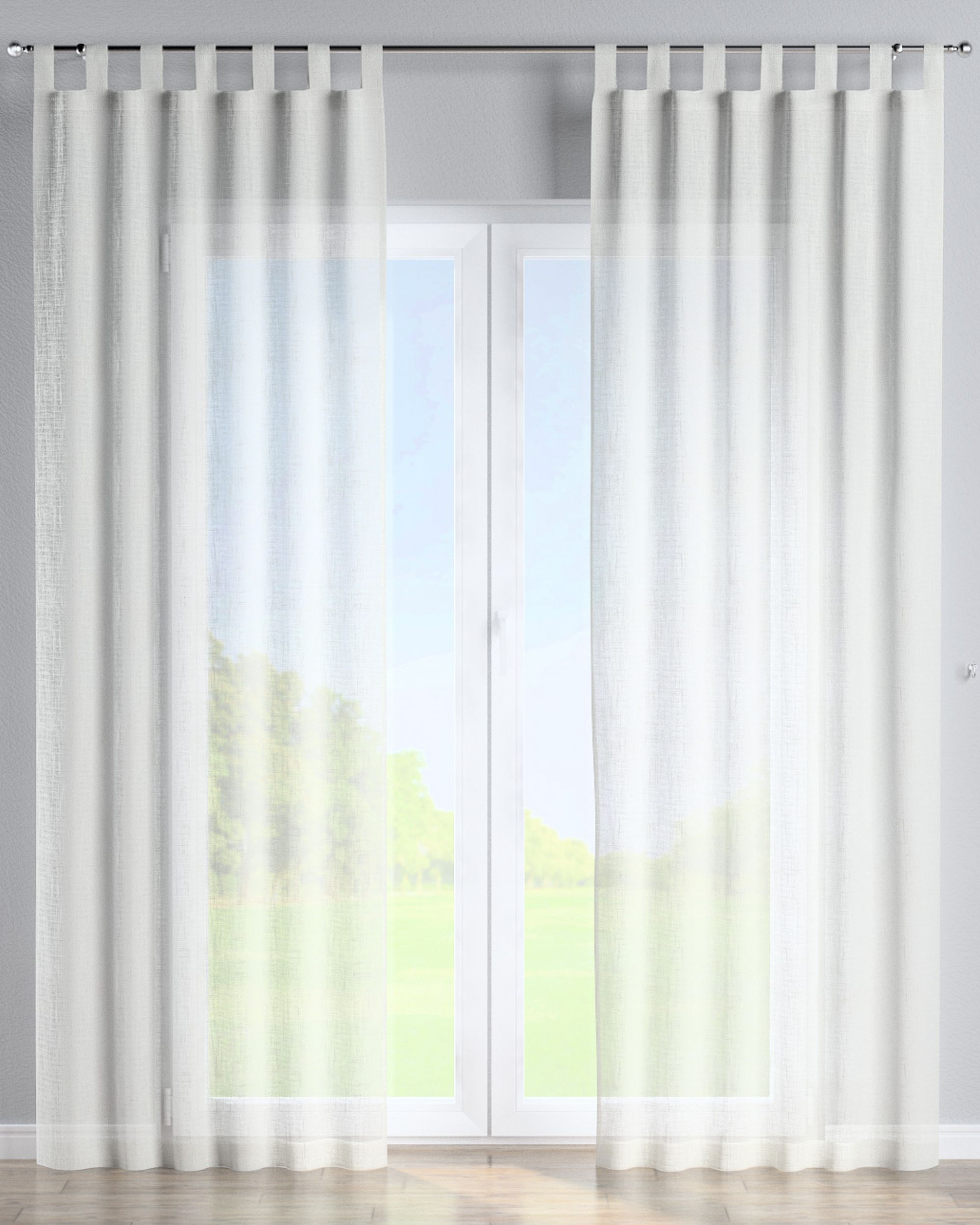 Schlaufenschal Farbe weiß Stoff halbtransparent, glänzend, strukturiert