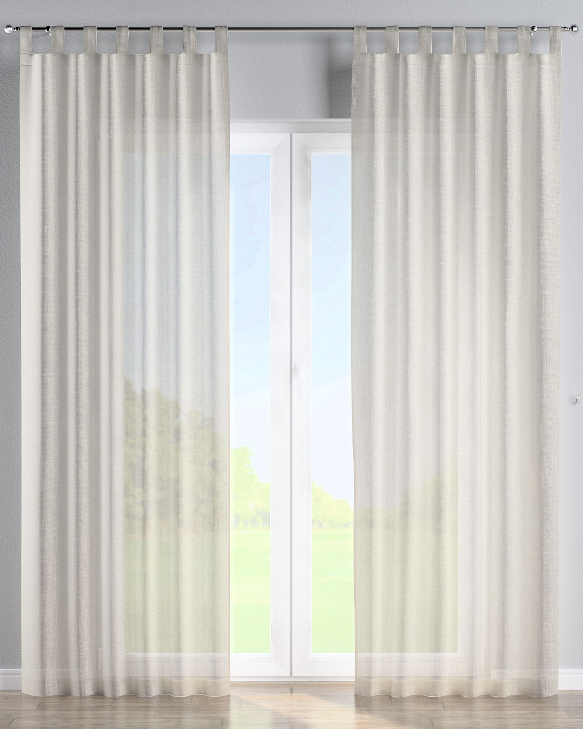 Schlaufenschal Farbe creme Stoff halbtransparent, glänzend, strukturiert
