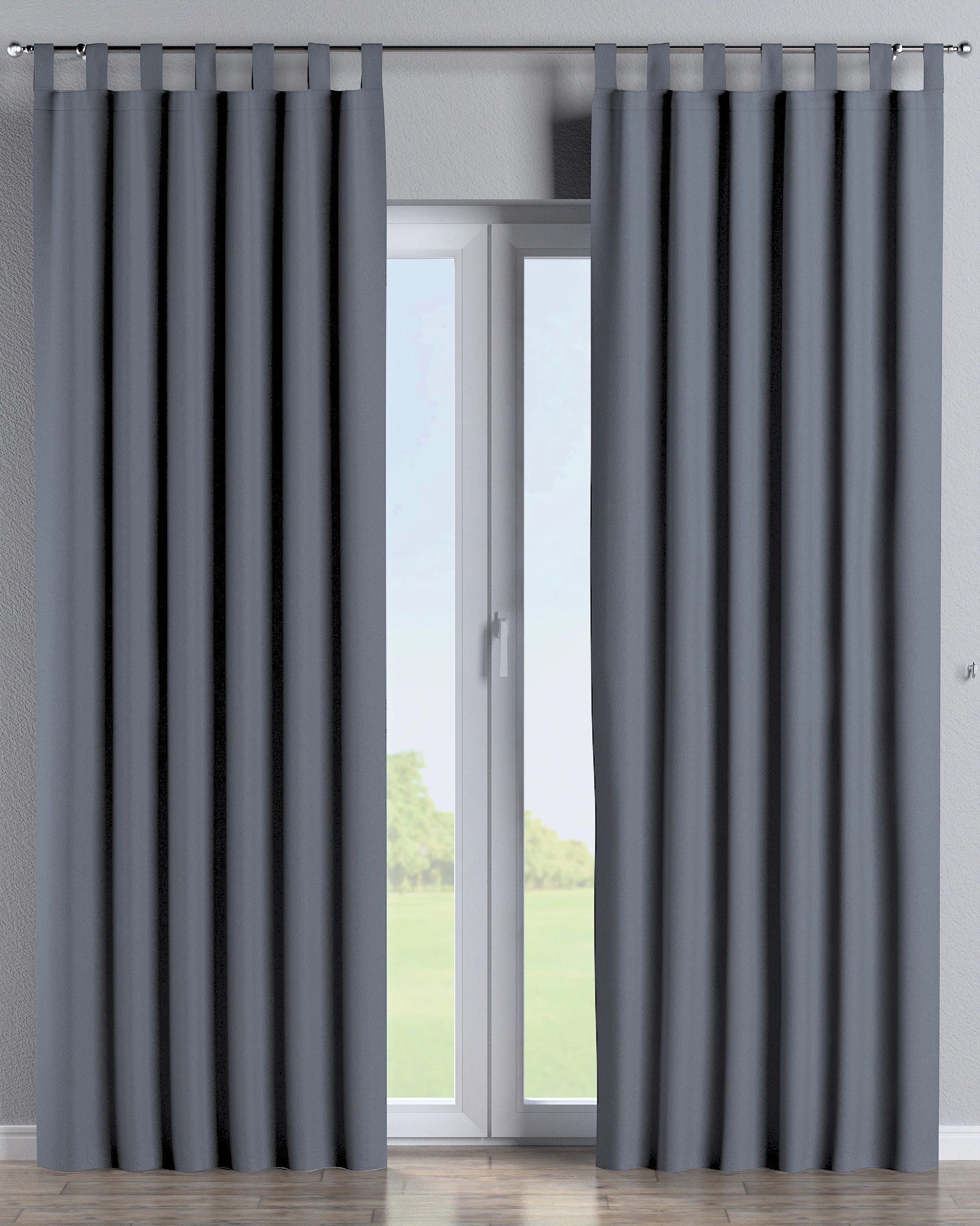 Schlaufenschal Farbe dunkelblau Stoff verdunkelnd