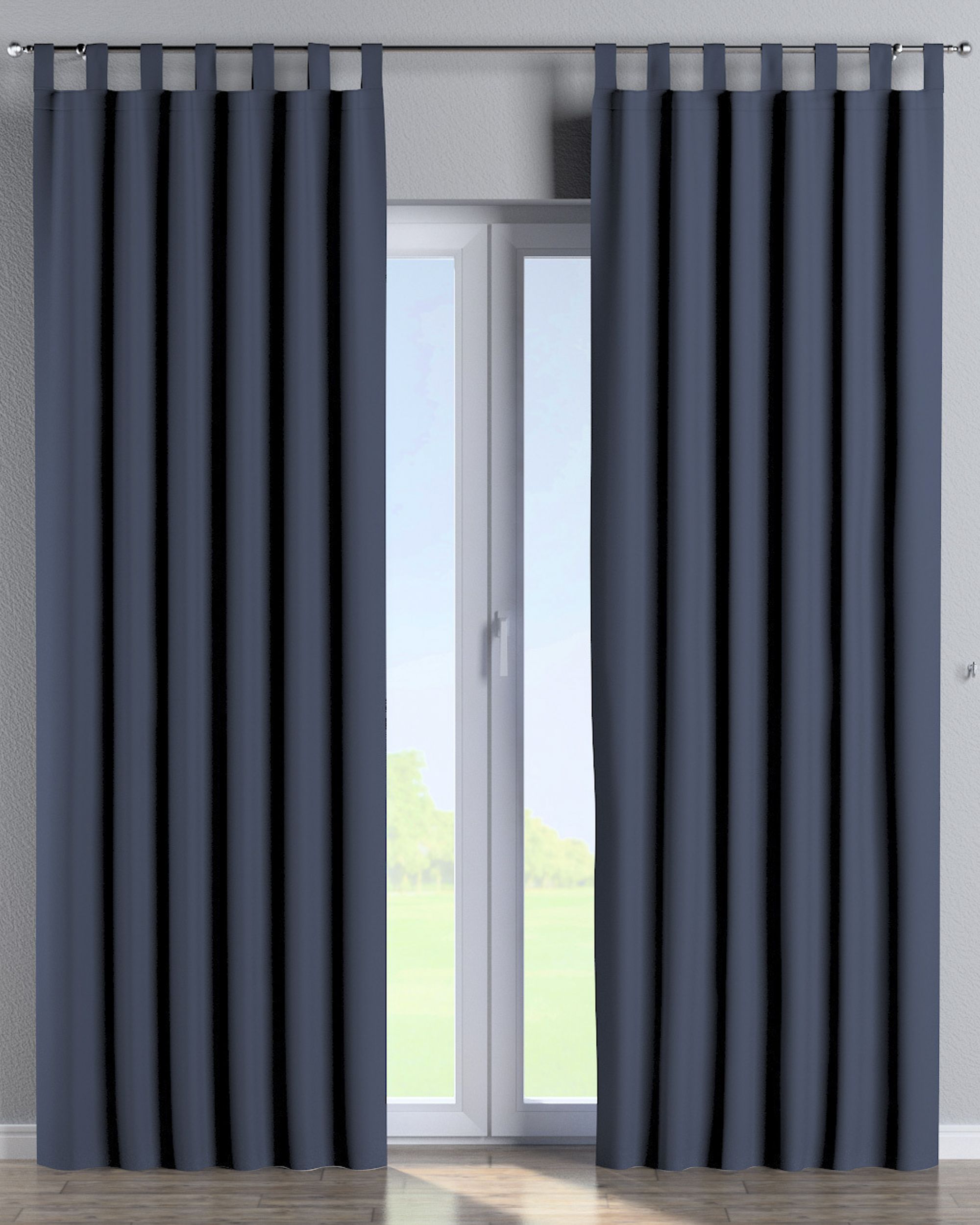 Schlaufenschal Farbe dunkelblau Stoff verdunkelnd