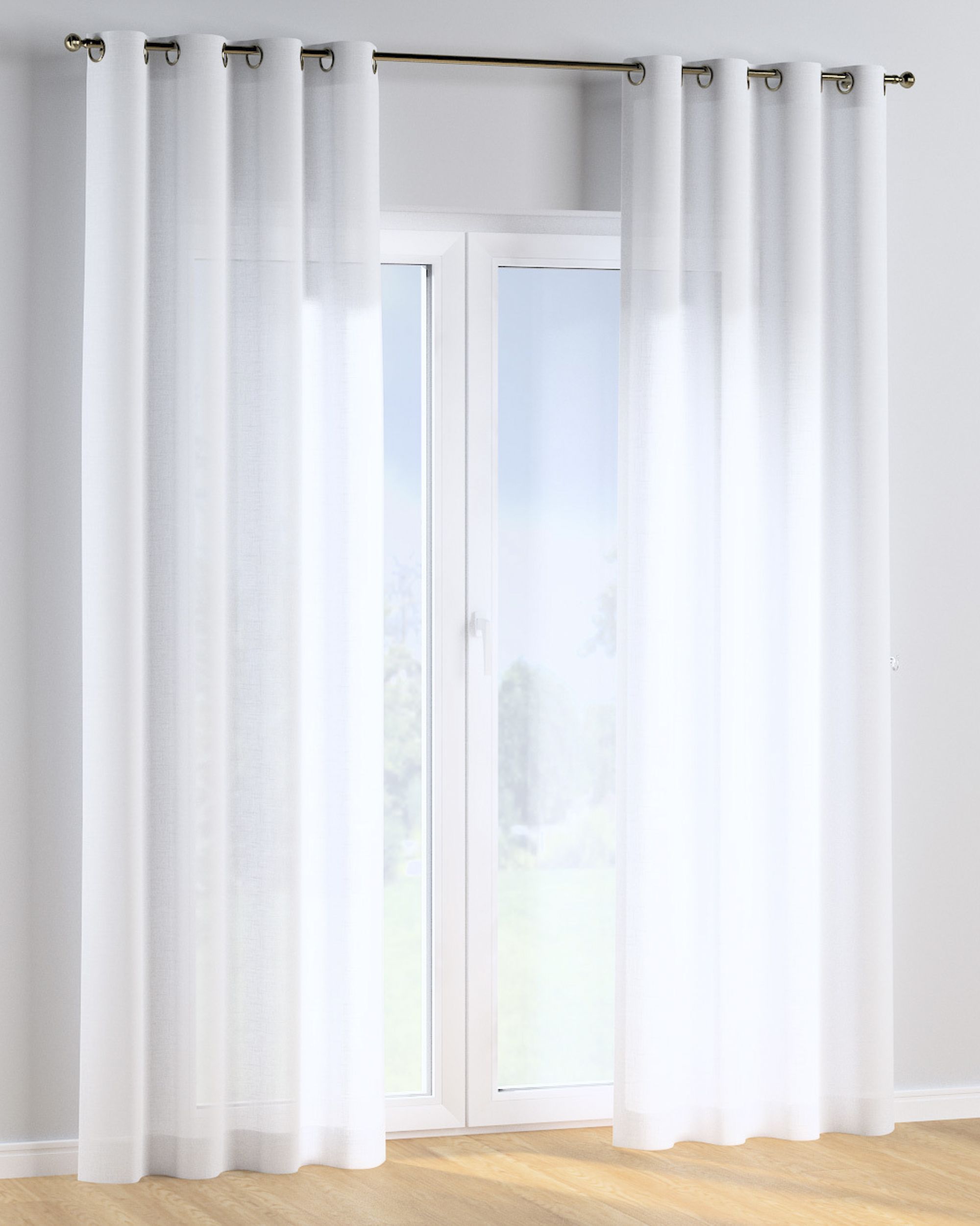 Ösenschal Farbe weiß Stoff halbtransparent, strukturiert