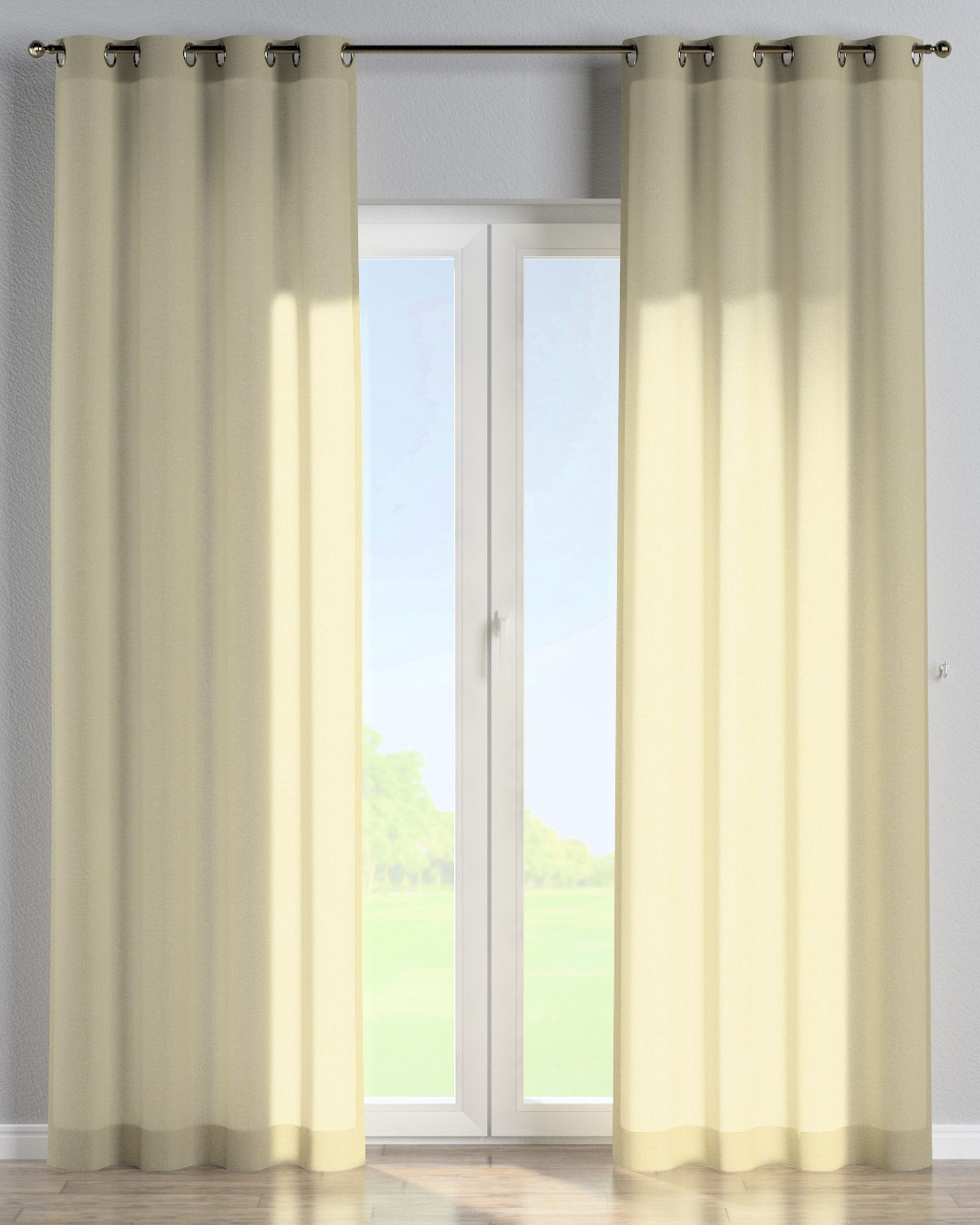Ösenschal Farbe beige Stoff halbtransparent, glänzend, strukturiert