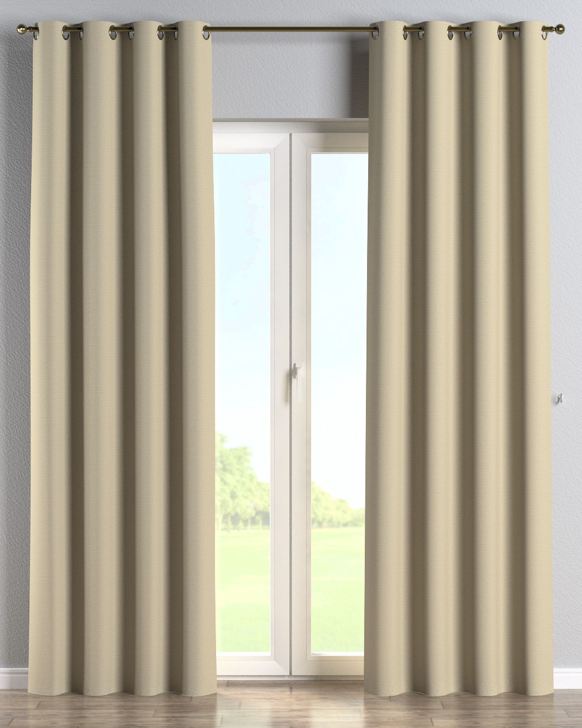Ösenschal Farbe beige Stoff outdoor, strukturiert