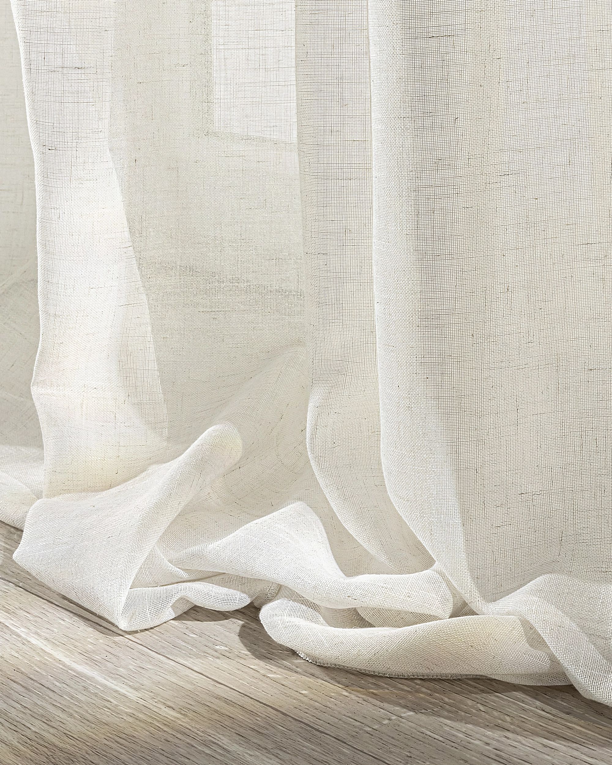 Vorhang mit Tunnel und Köpfchen Farbe beige Stoff halbtransparent, strukturiert