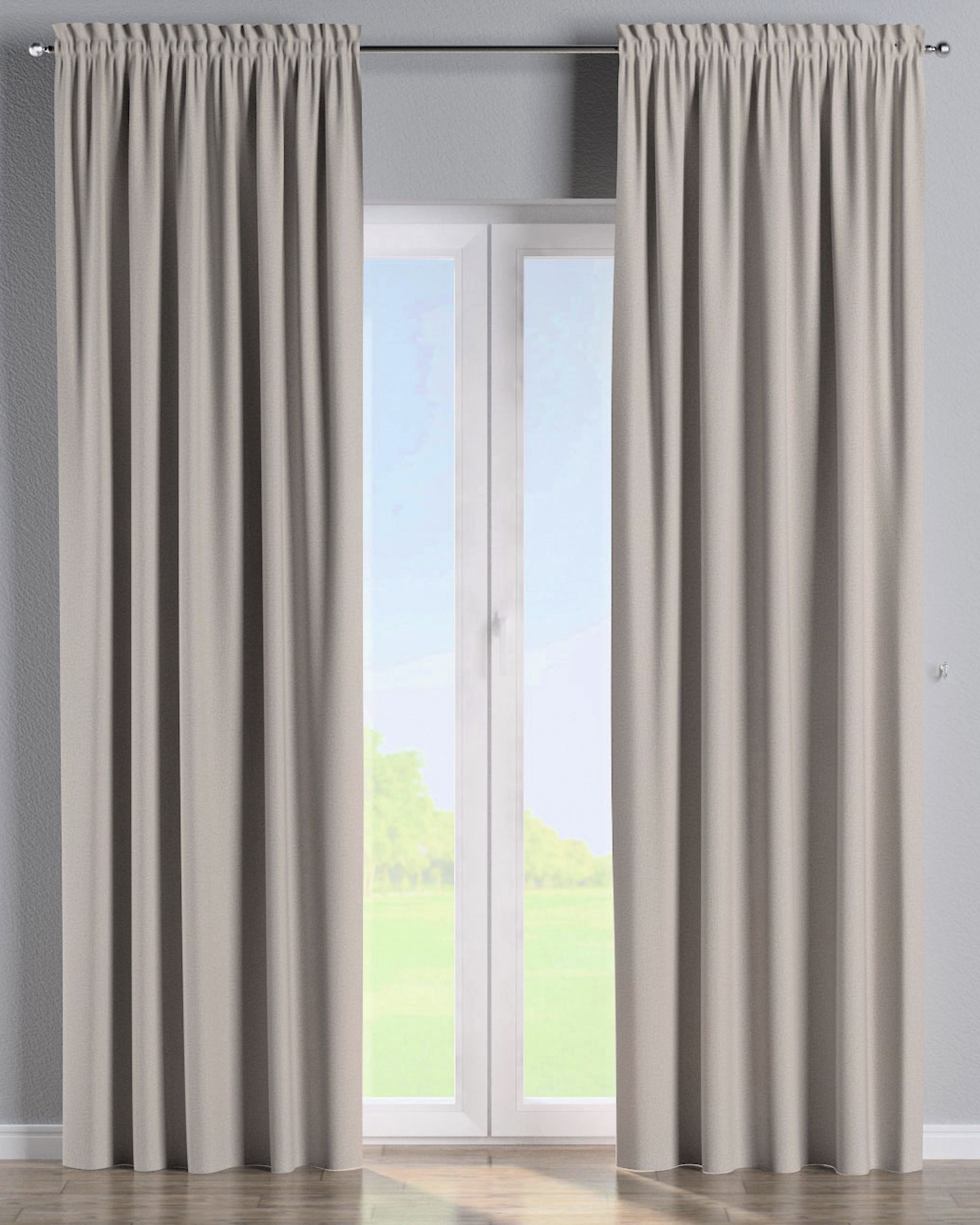 Vorhang mit Tunnel und Köpfchen Farbe beige Stoff verdunkelnd