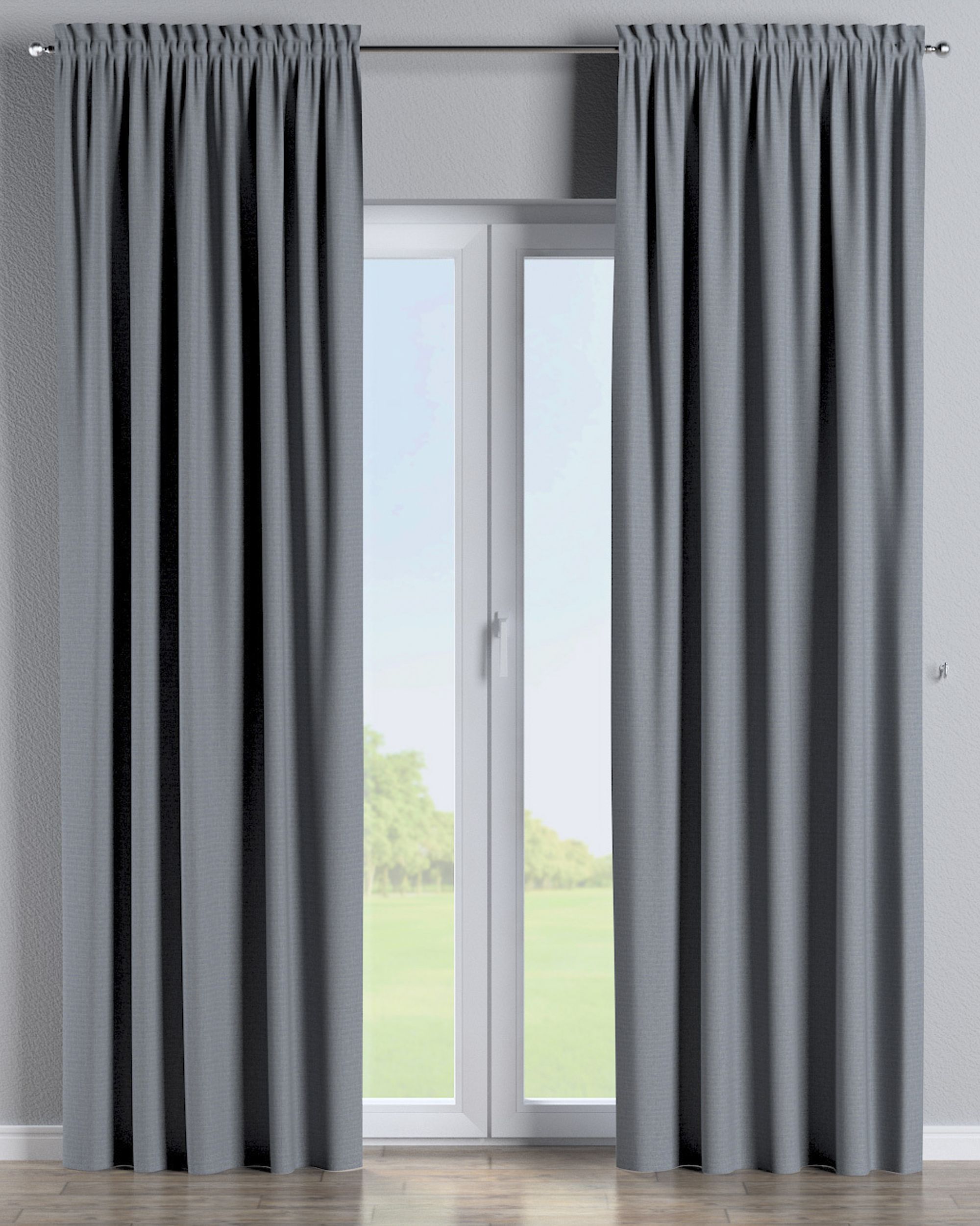 Vorhang mit Tunnel und Köpfchen Farbe schwarz Stoff outdoor, strukturiert