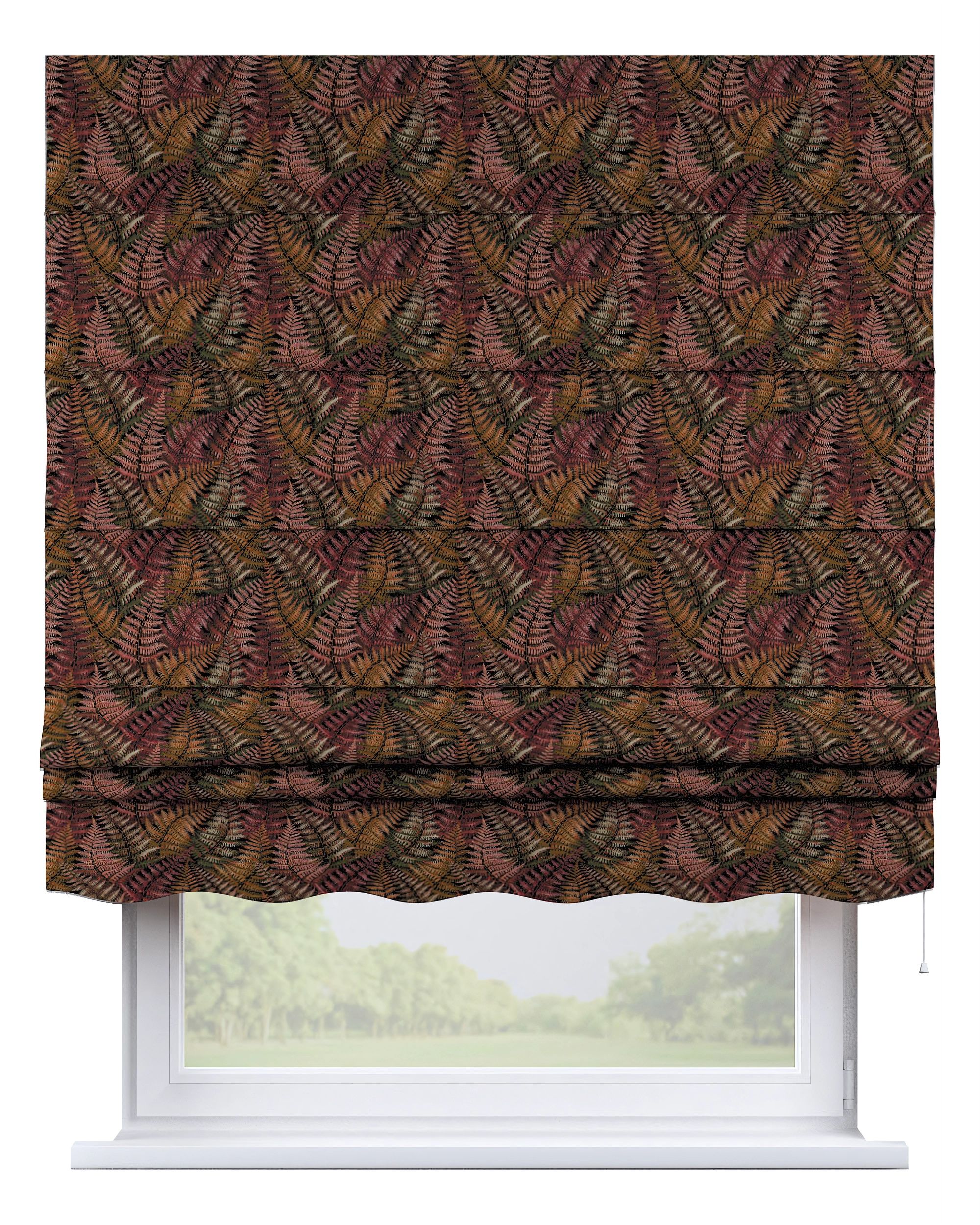 Raffrollo Firenze Farbe bordeaux Stoff strukturiert, gemustert