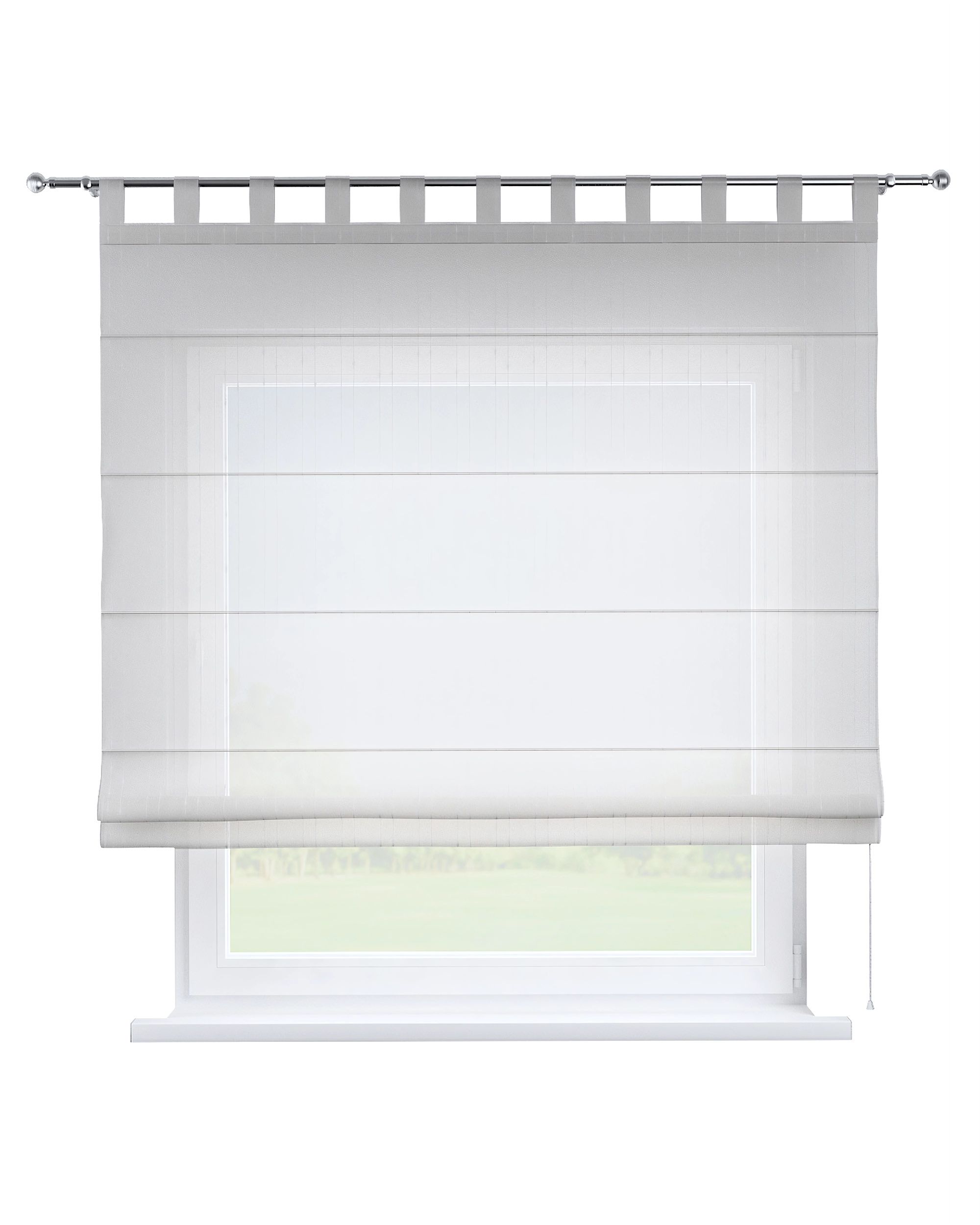 Raffrollo Verona Farbe creme Stoff halbtransparent, strukturiert, gemustert