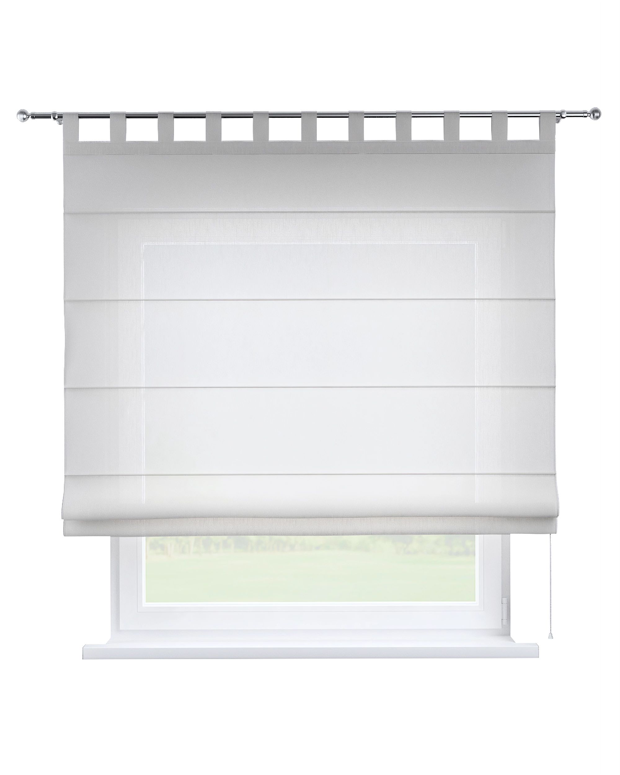 Raffrollo Verona Farbe creme Stoff halbtransparent, strukturiert, gemustert