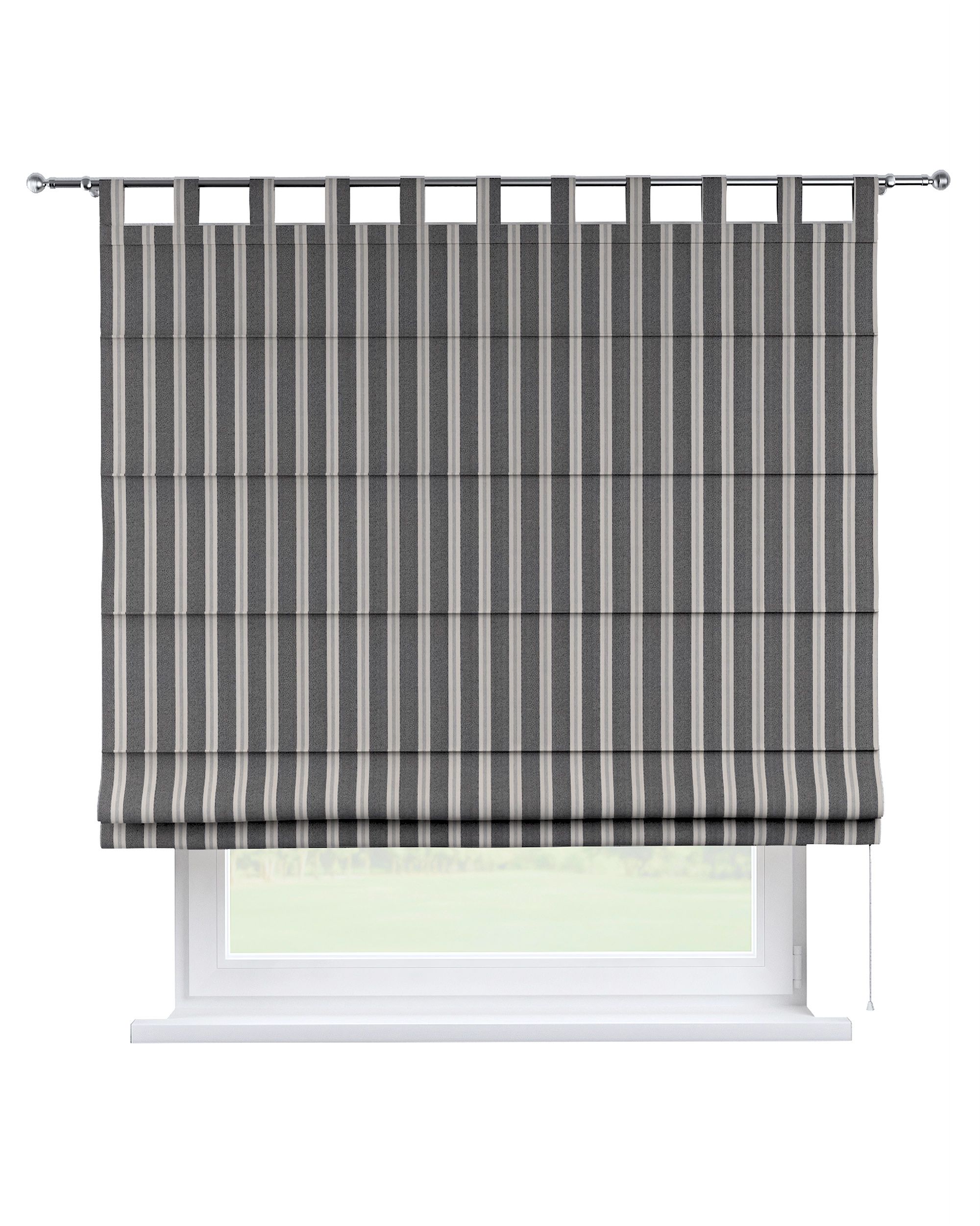 Raffrollo Verona Farbe schwarz Stoff strukturiert, gemustert