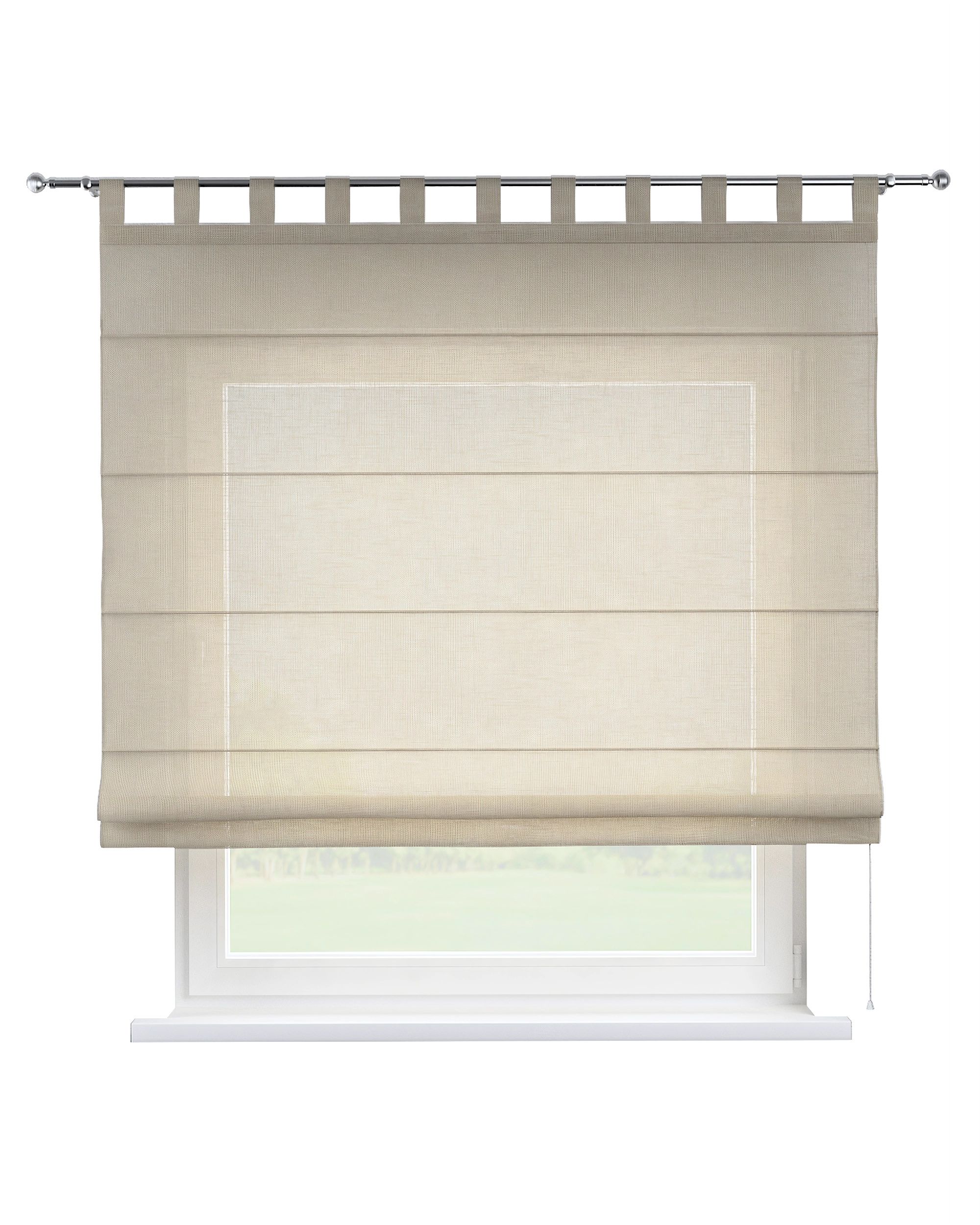 Raffrollo Verona Farbe creme Stoff halbtransparent, strukturiert