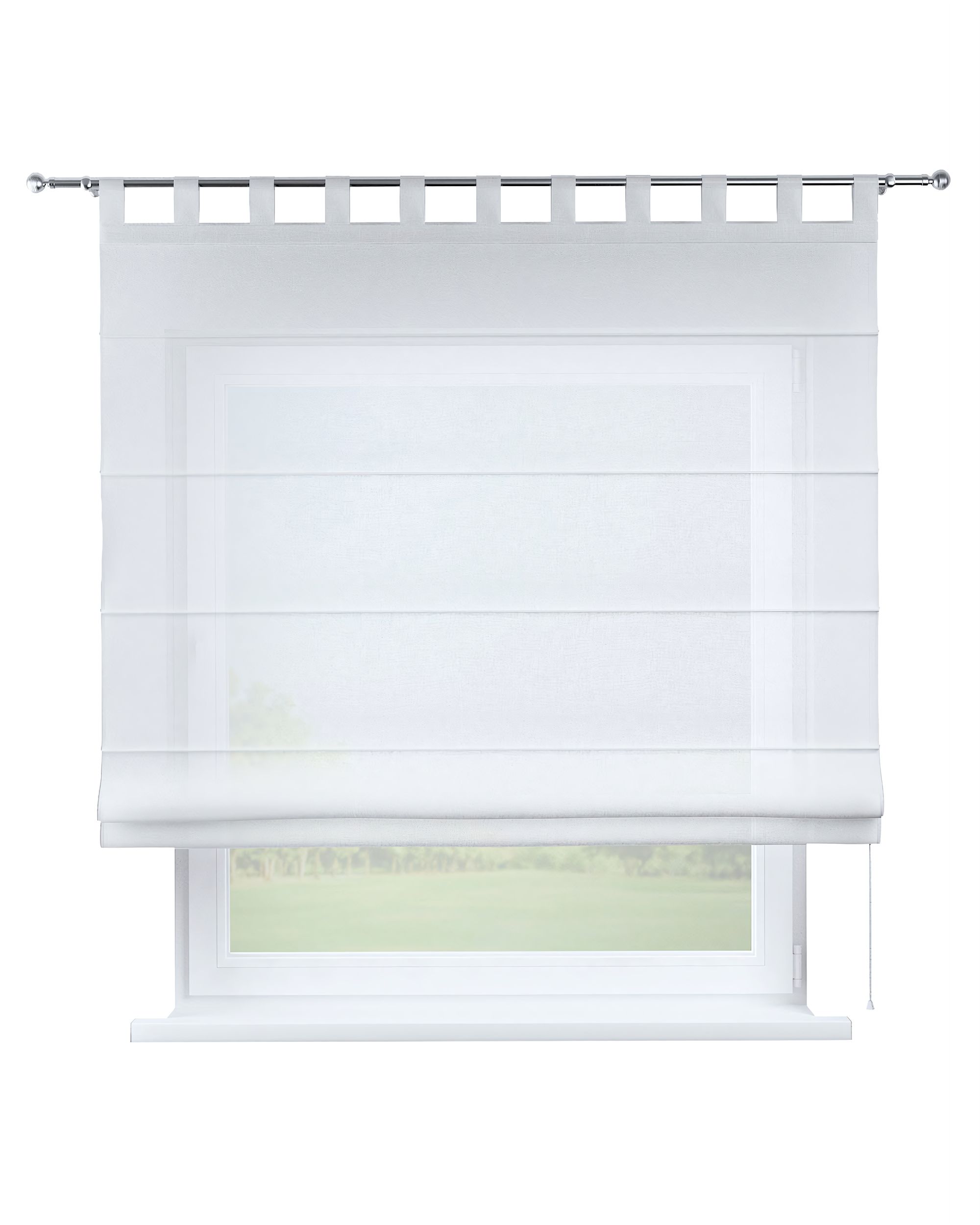 Raffrollo Verona Farbe creme Stoff halbtransparent, strukturiert