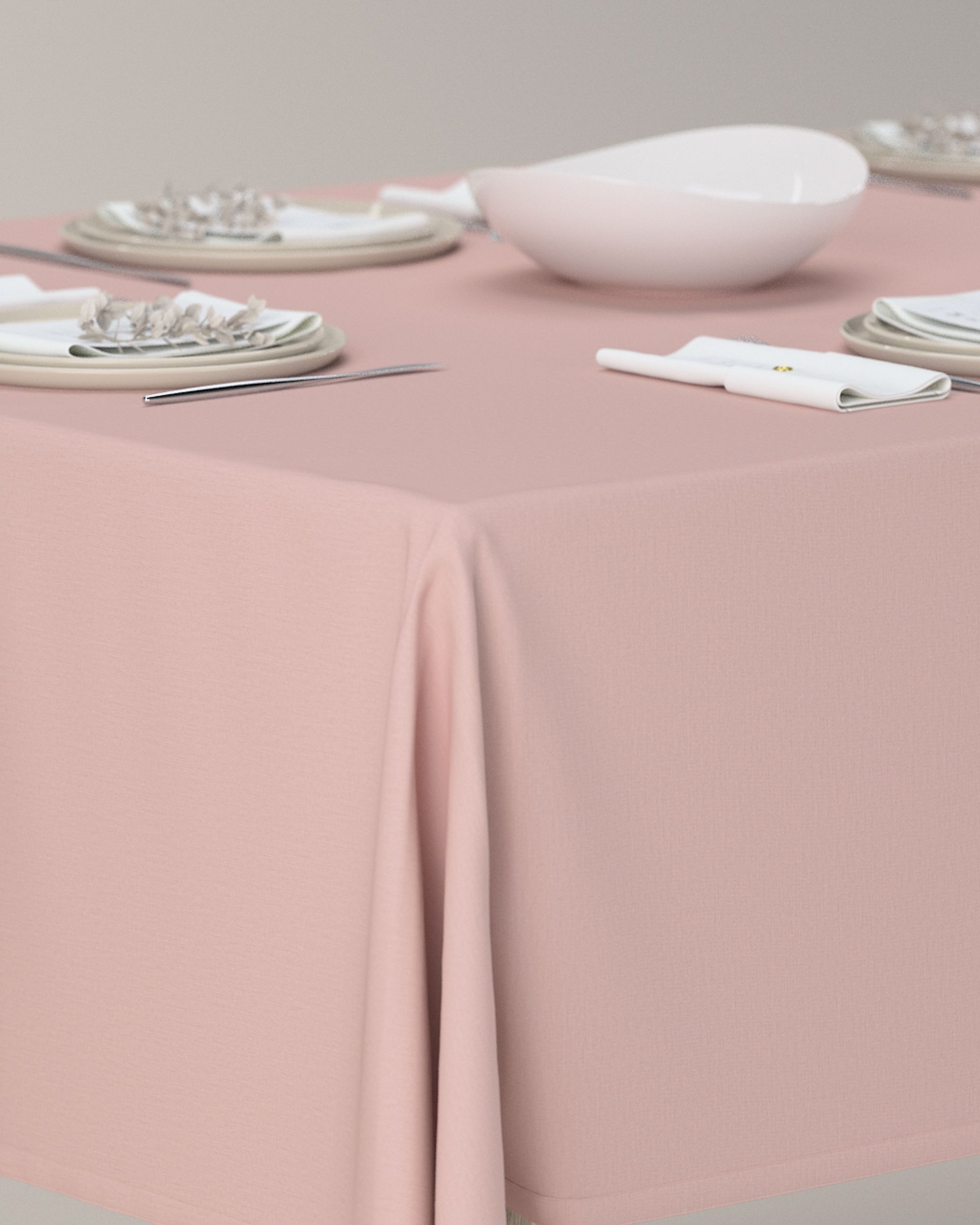 Rechteckige Tischdecke Farbe rosa (hover)