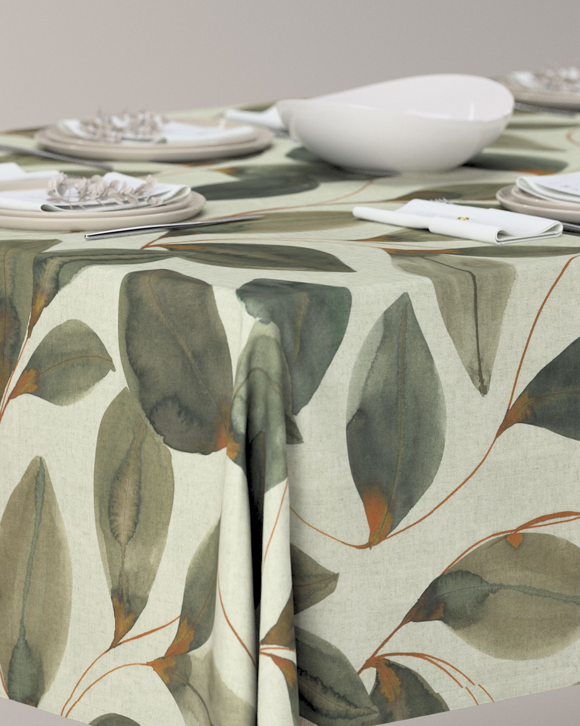 Rechteckige Tischdecke Farbe bunt Stoff gemustert (hover)