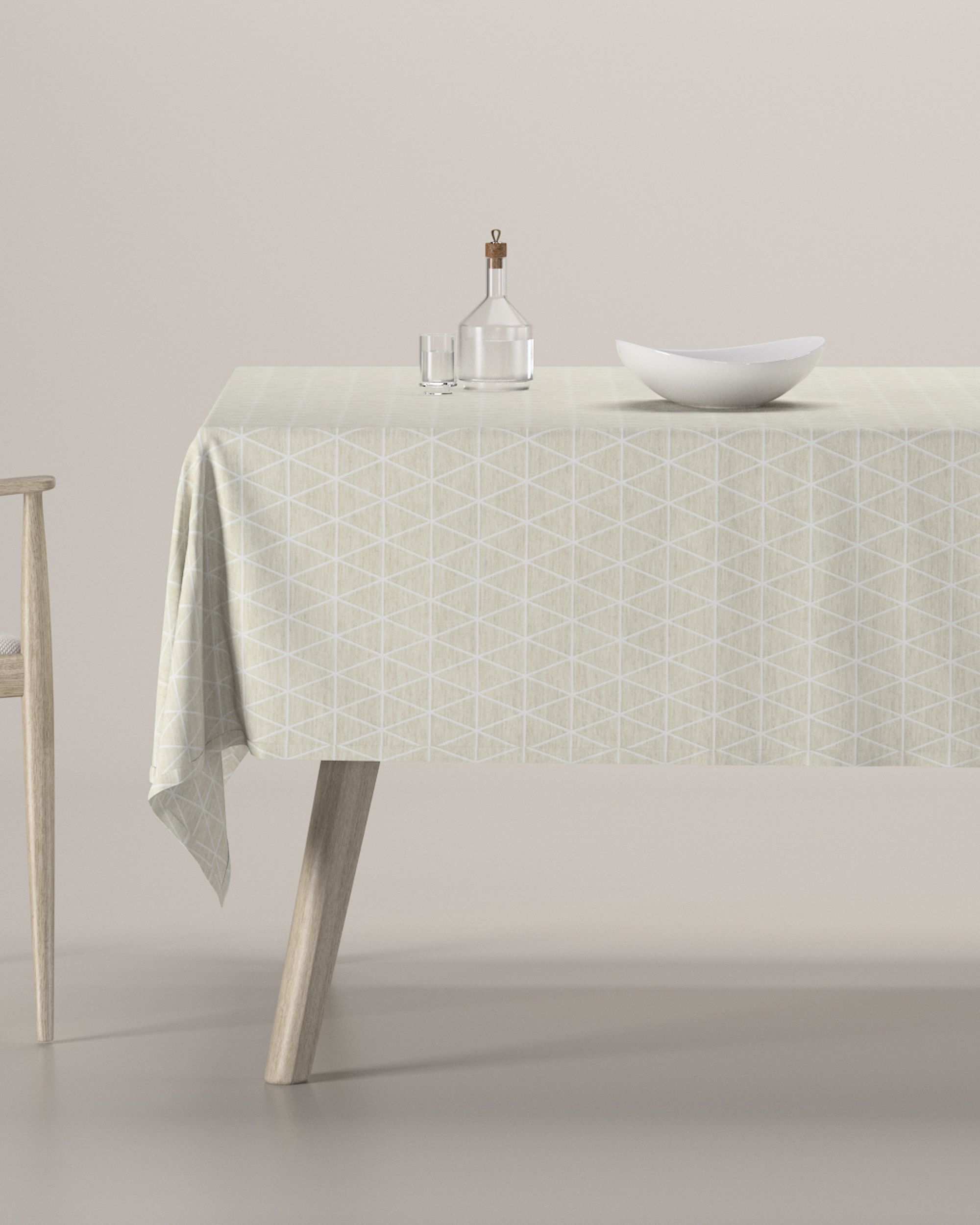 Rechteckige Tischdecke Farbe beige Stoff strukturiert, gemustert