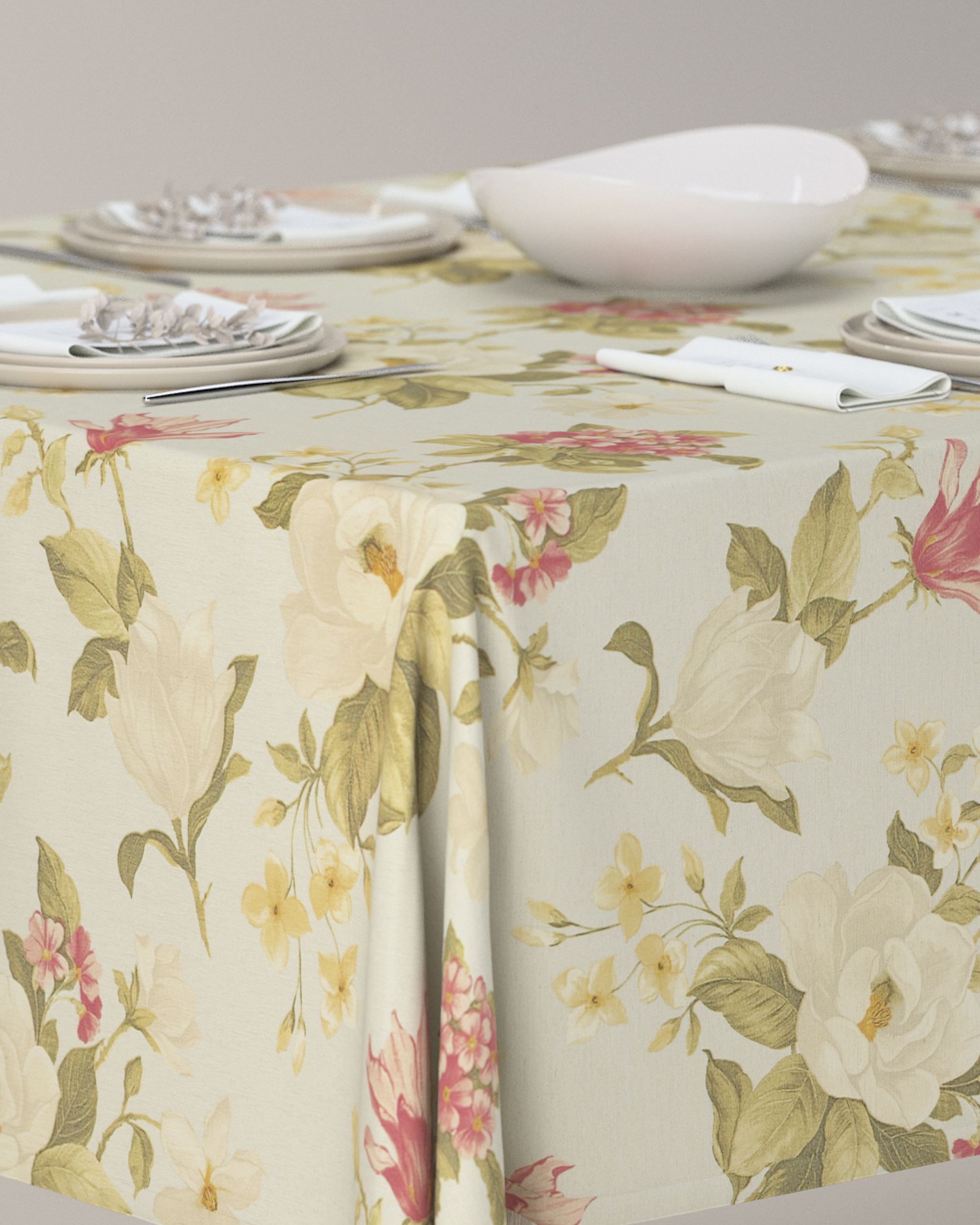 Rechteckige Tischdecke Farbe bunt Stoff gemustert (hover)
