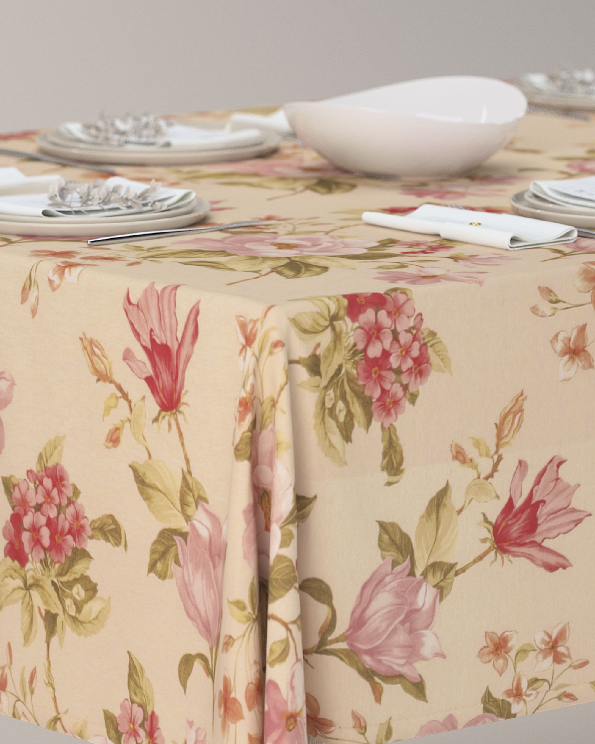 Rechteckige Tischdecke Farbe bunt Stoff gemustert (hover)