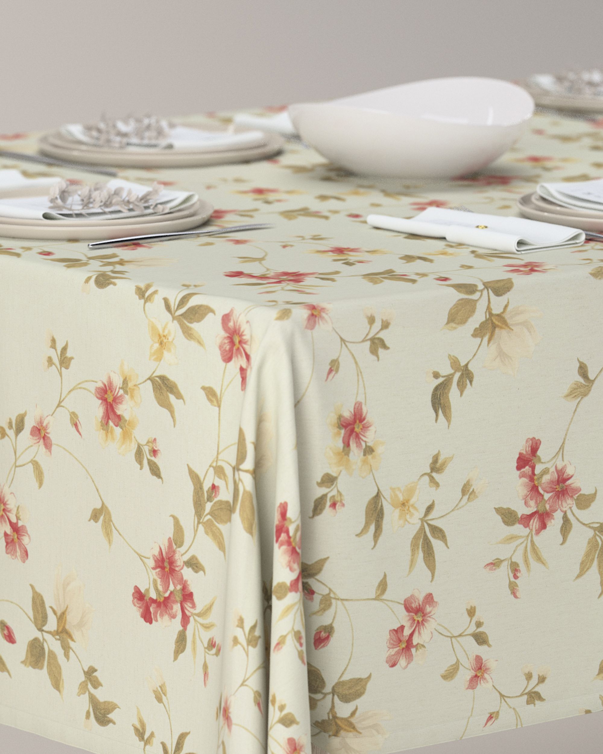 Rechteckige Tischdecke Farbe bunt Stoff gemustert (hover)