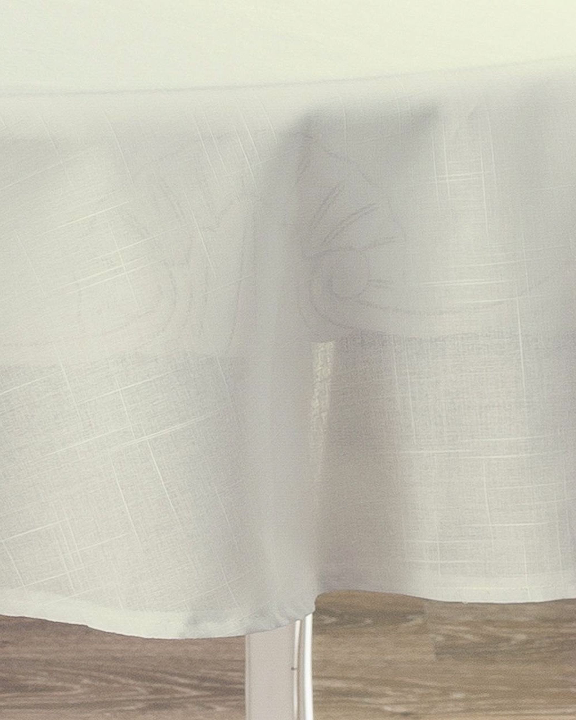 Runde Tischdecke Farbe creme Stoff halbtransparent, strukturiert (hover)