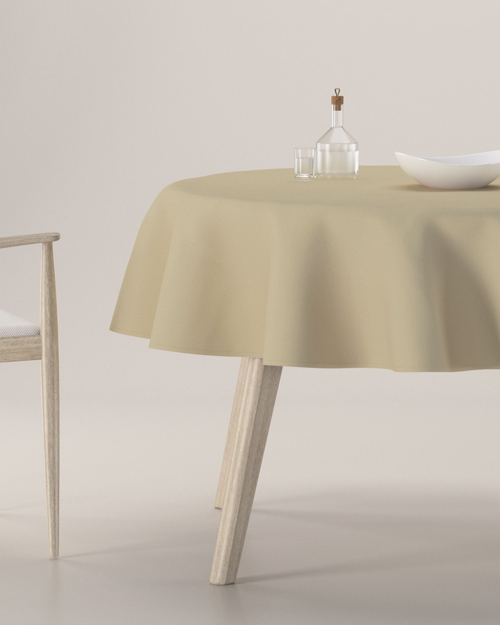 Runde Tischdecke Farbe beige
