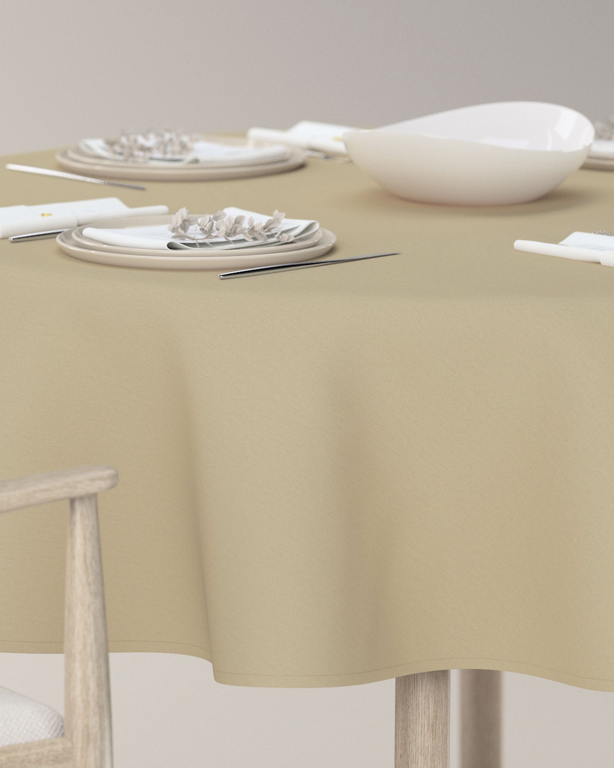 Runde Tischdecke Farbe beige (hover)