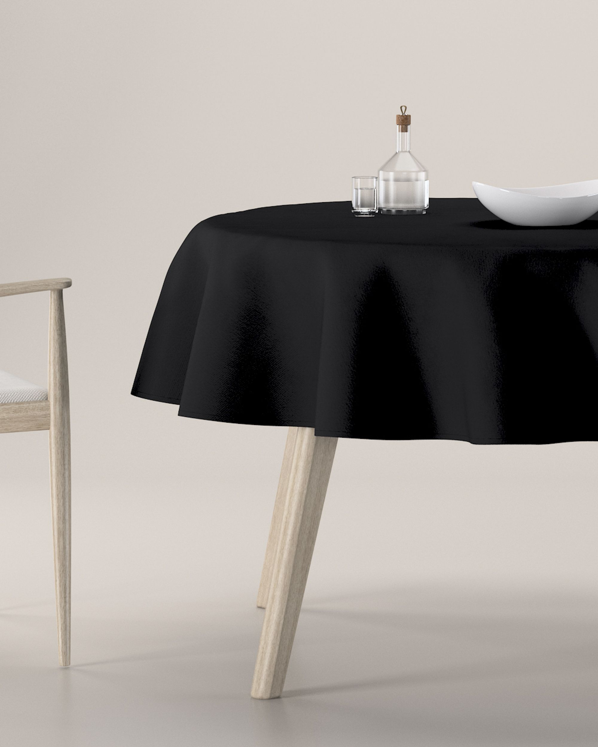 Runde Tischdecke Farbe schwarz
