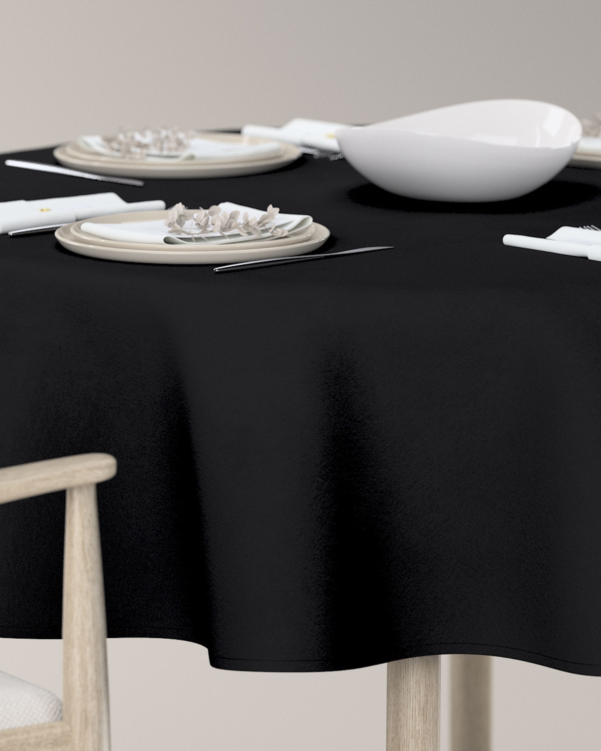 Runde Tischdecke Farbe schwarz (hover)