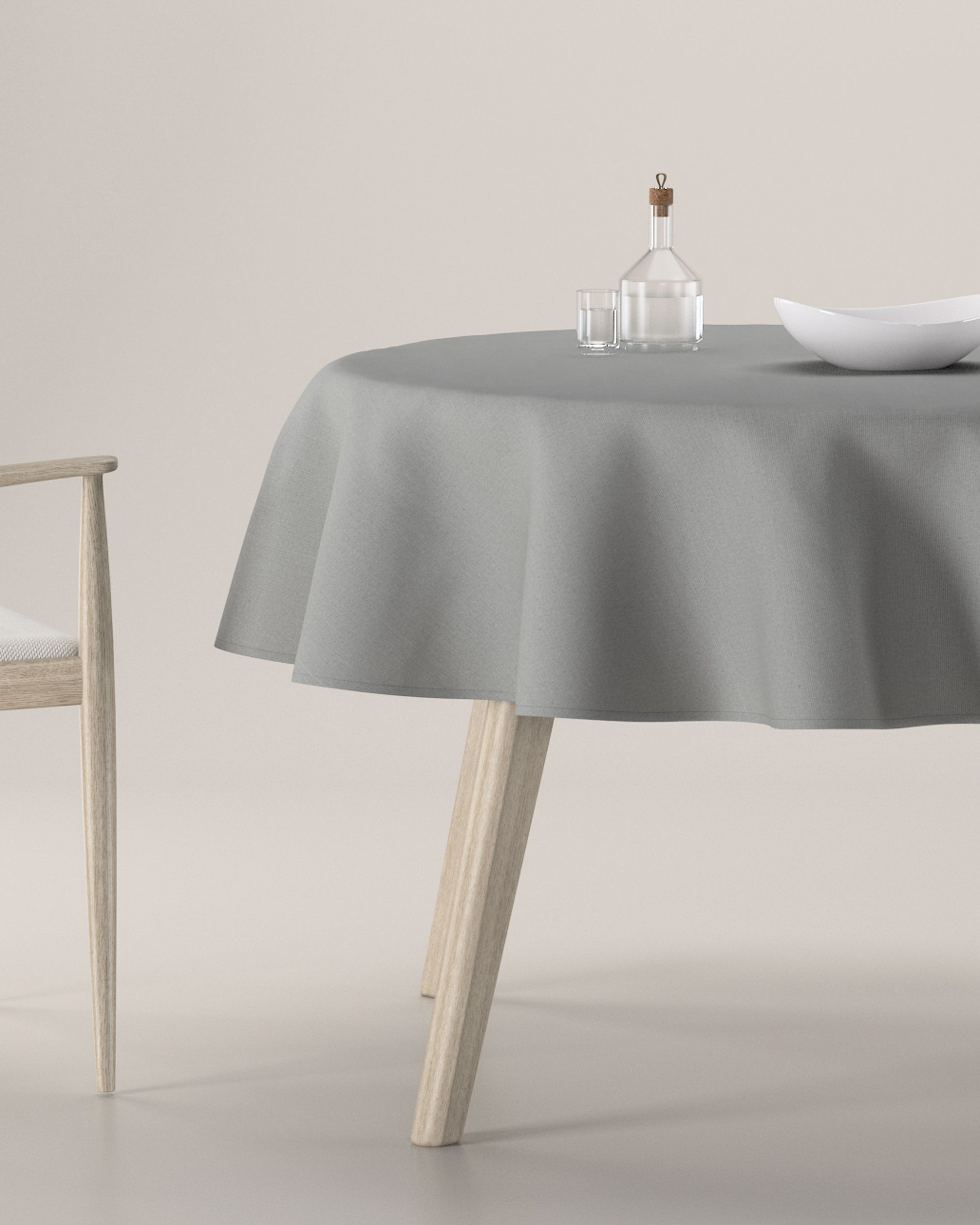Runde Tischdecke Farbe grau