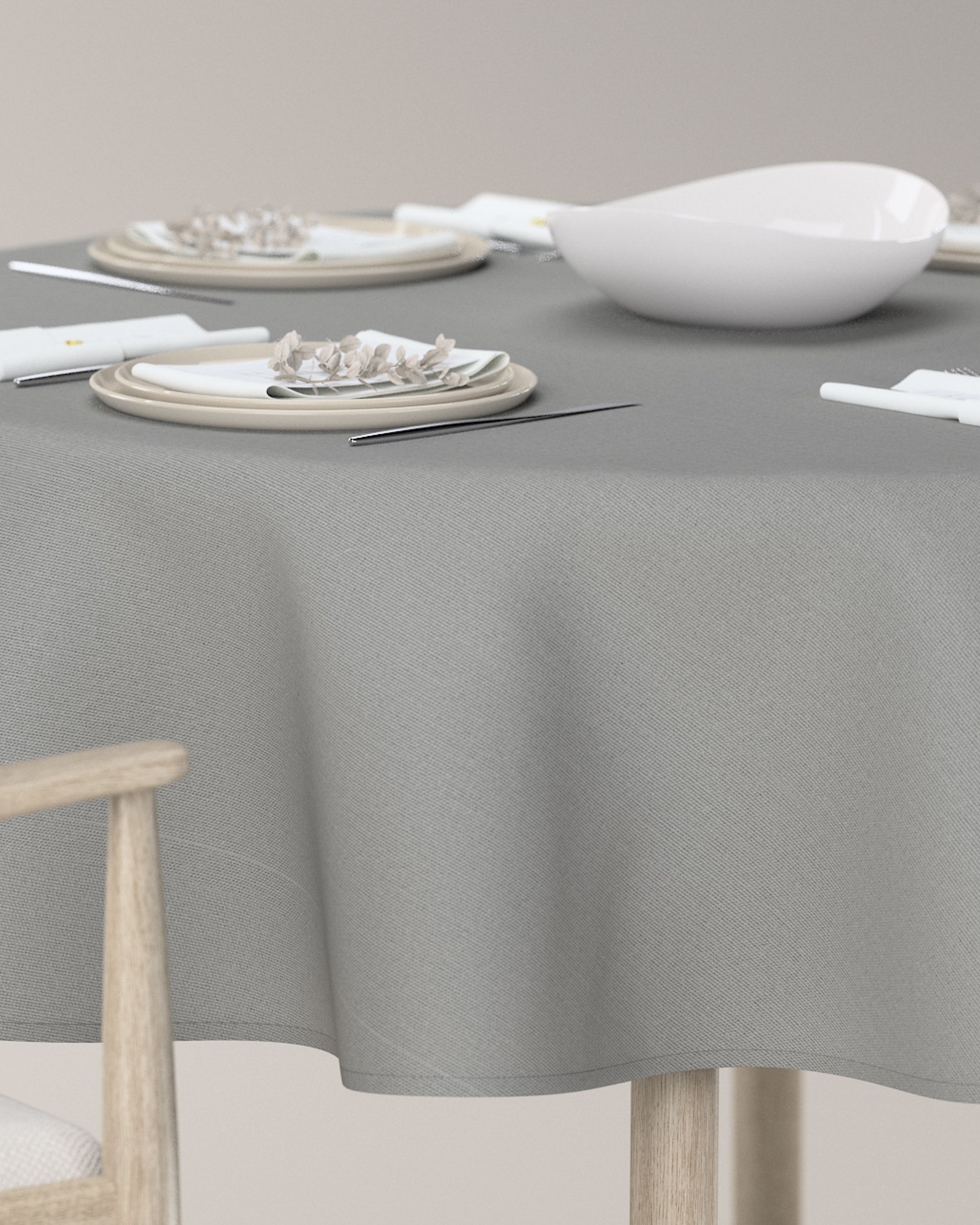 Runde Tischdecke Farbe grau (hover)