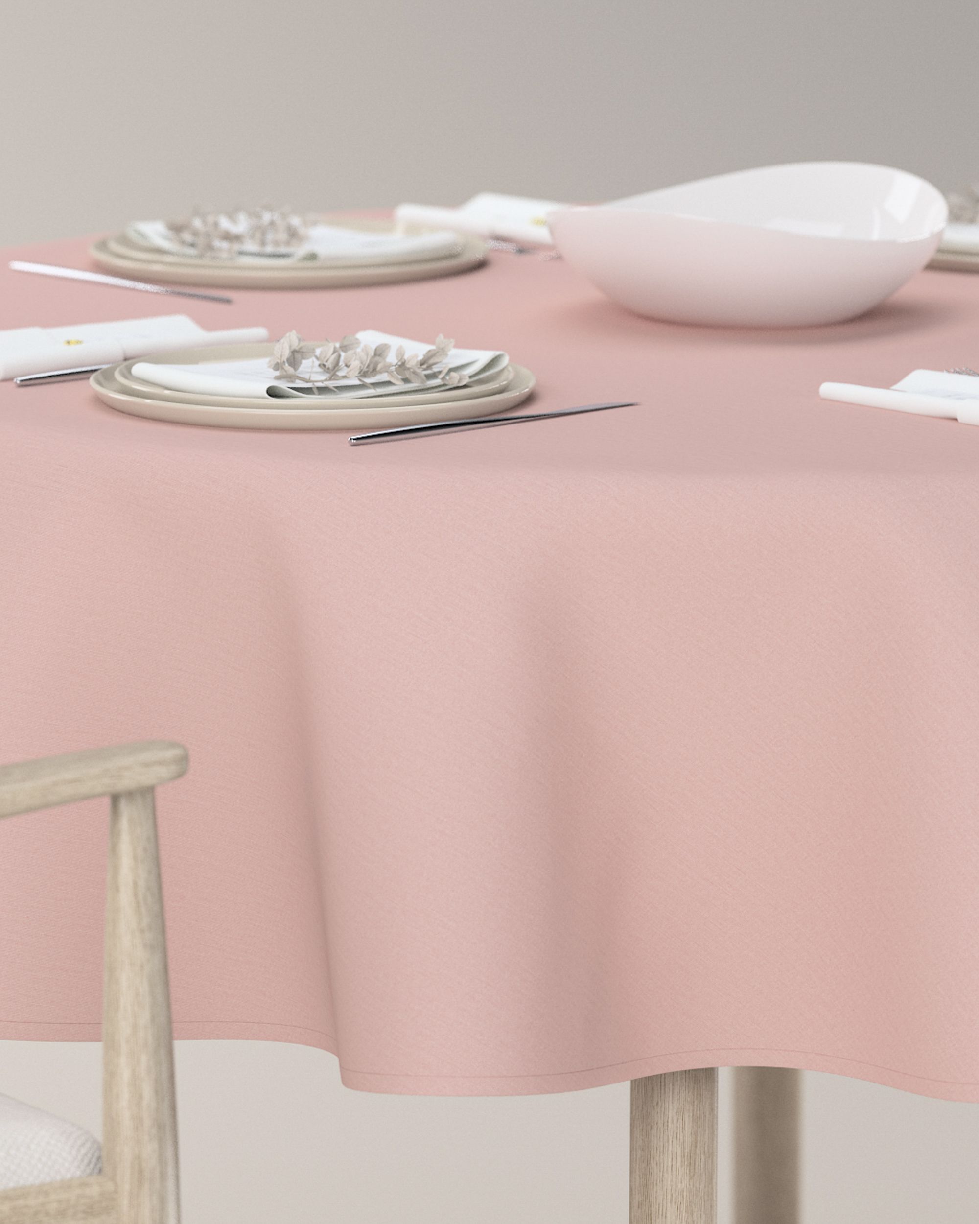 Runde Tischdecke Farbe rosa (hover)