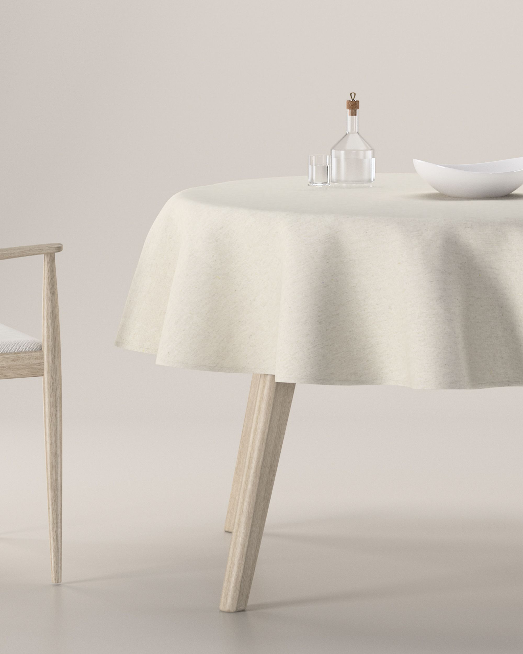 Runde Tischdecke Farbe beige