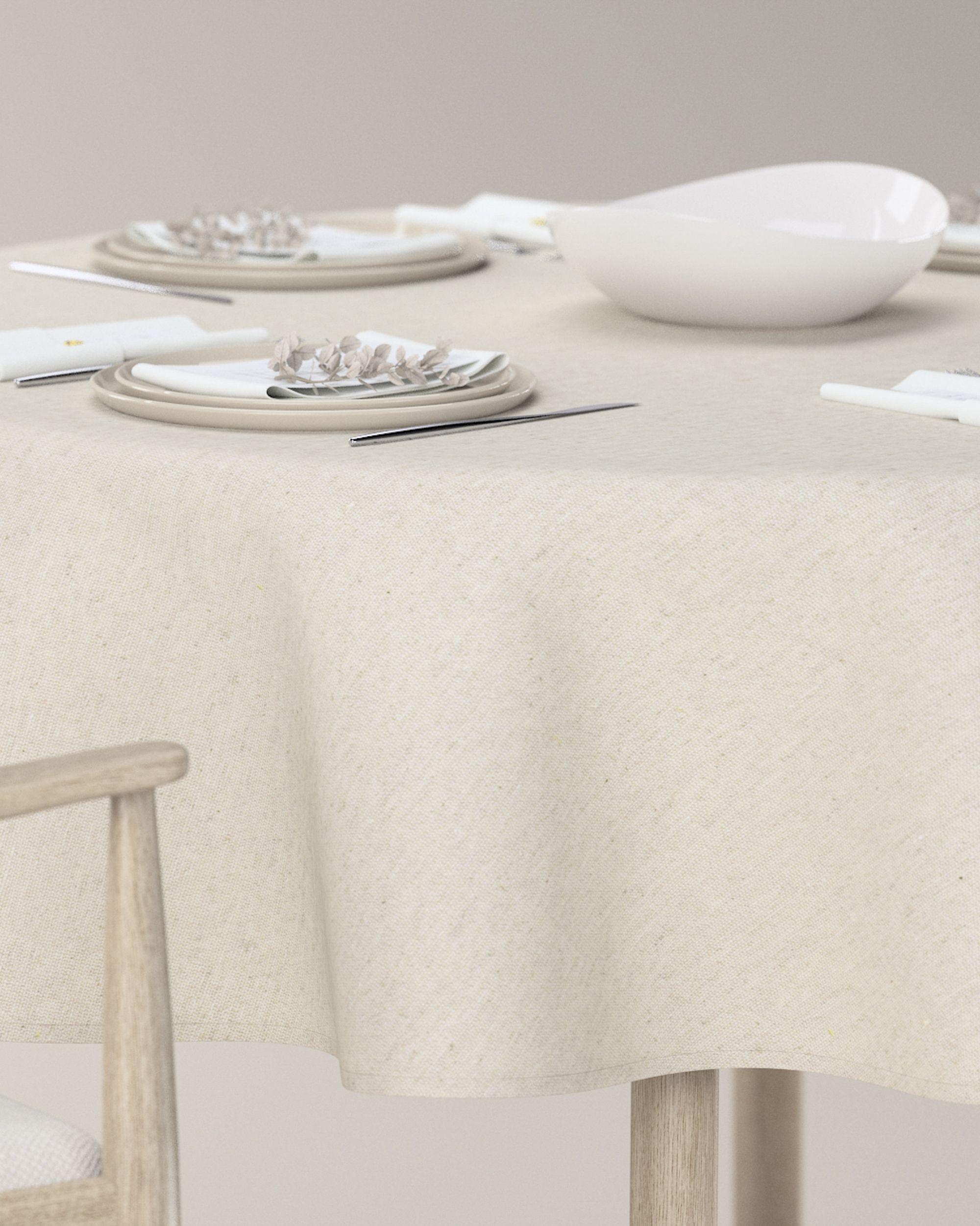 Runde Tischdecke Farbe beige (hover)