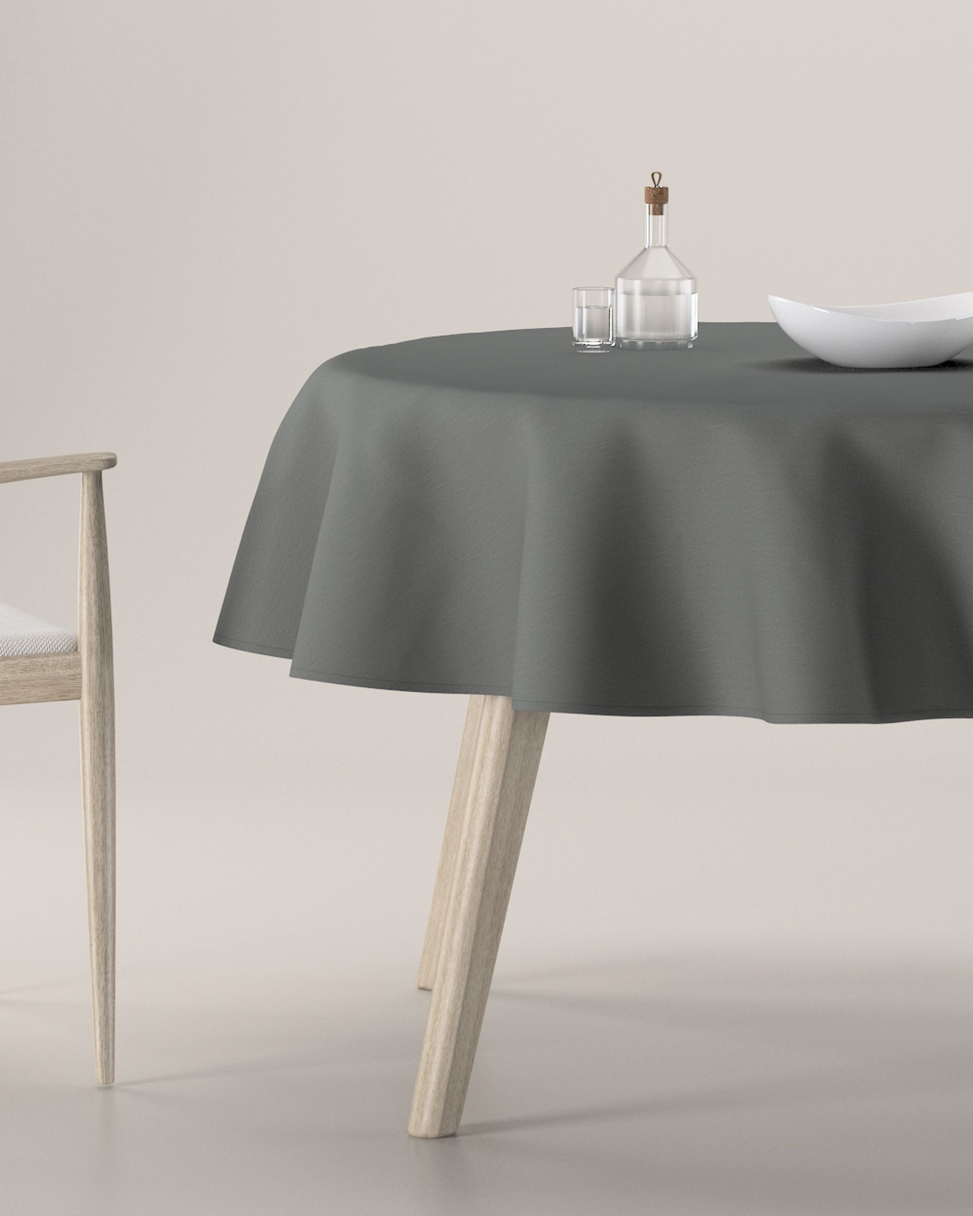 Runde Tischdecke Farbe grau