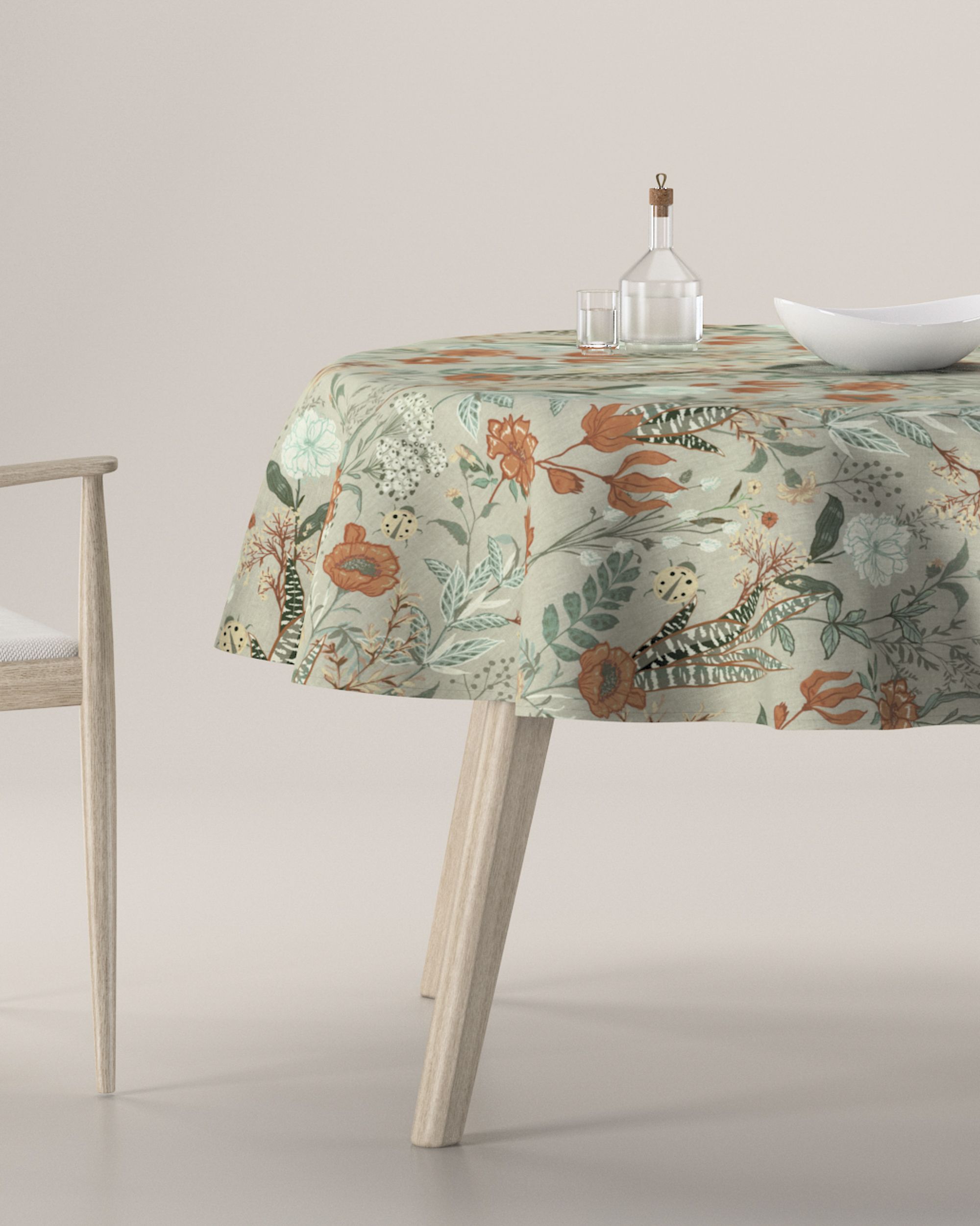 Runde Tischdecke Farbe bunt Stoff gemustert