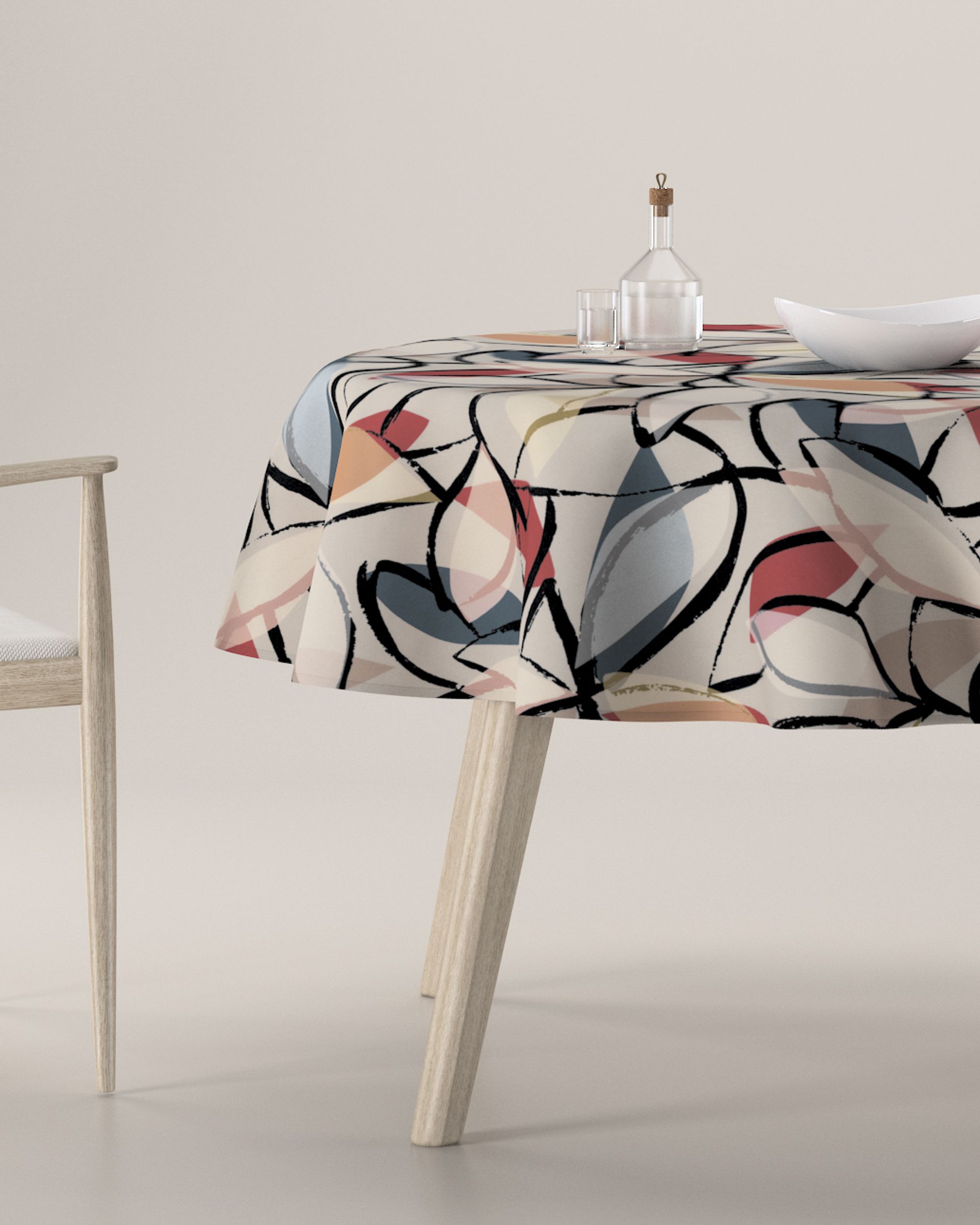 Runde Tischdecke Farbe bunt Stoff gemustert