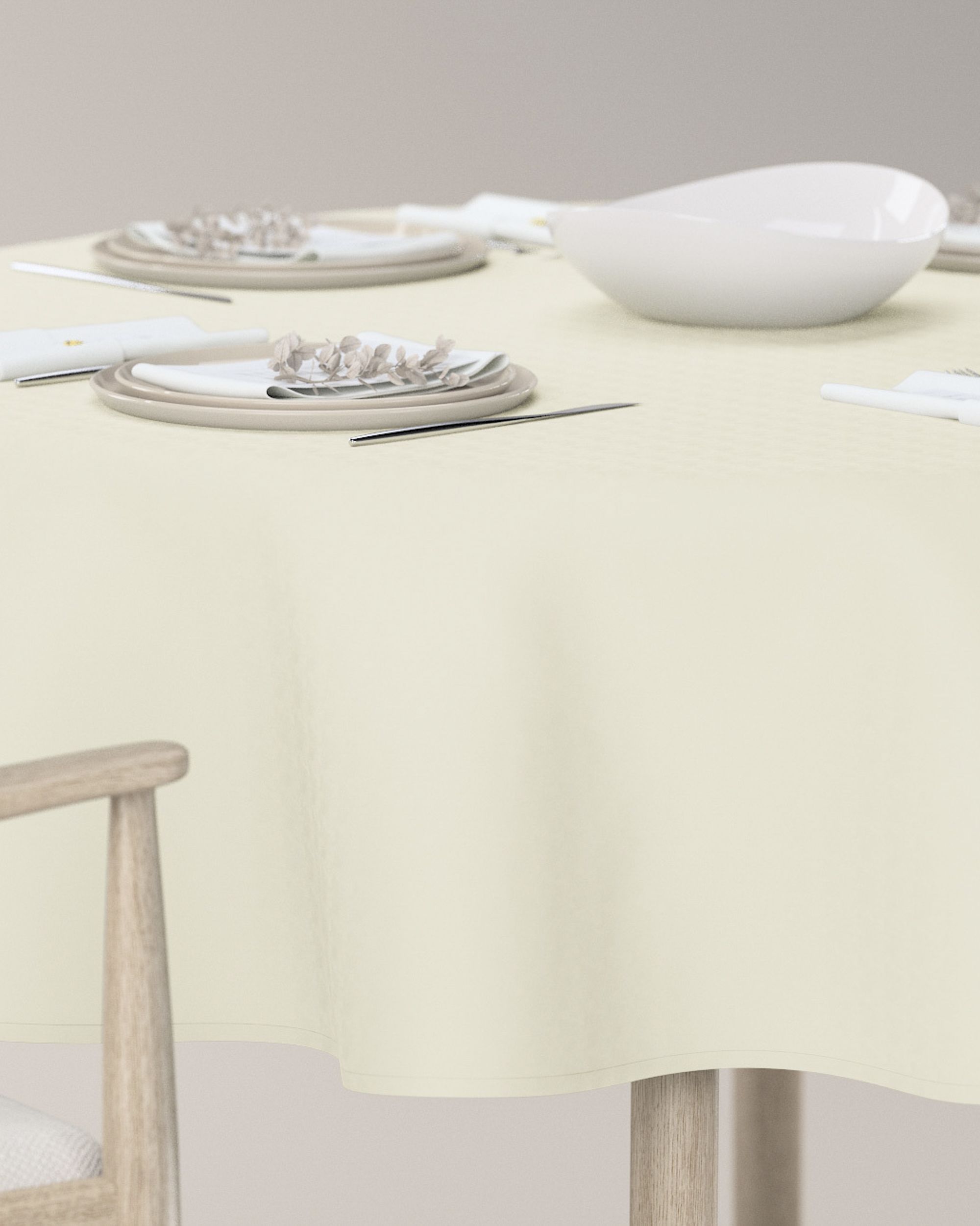Runde Tischdecke Farbe creme (hover)