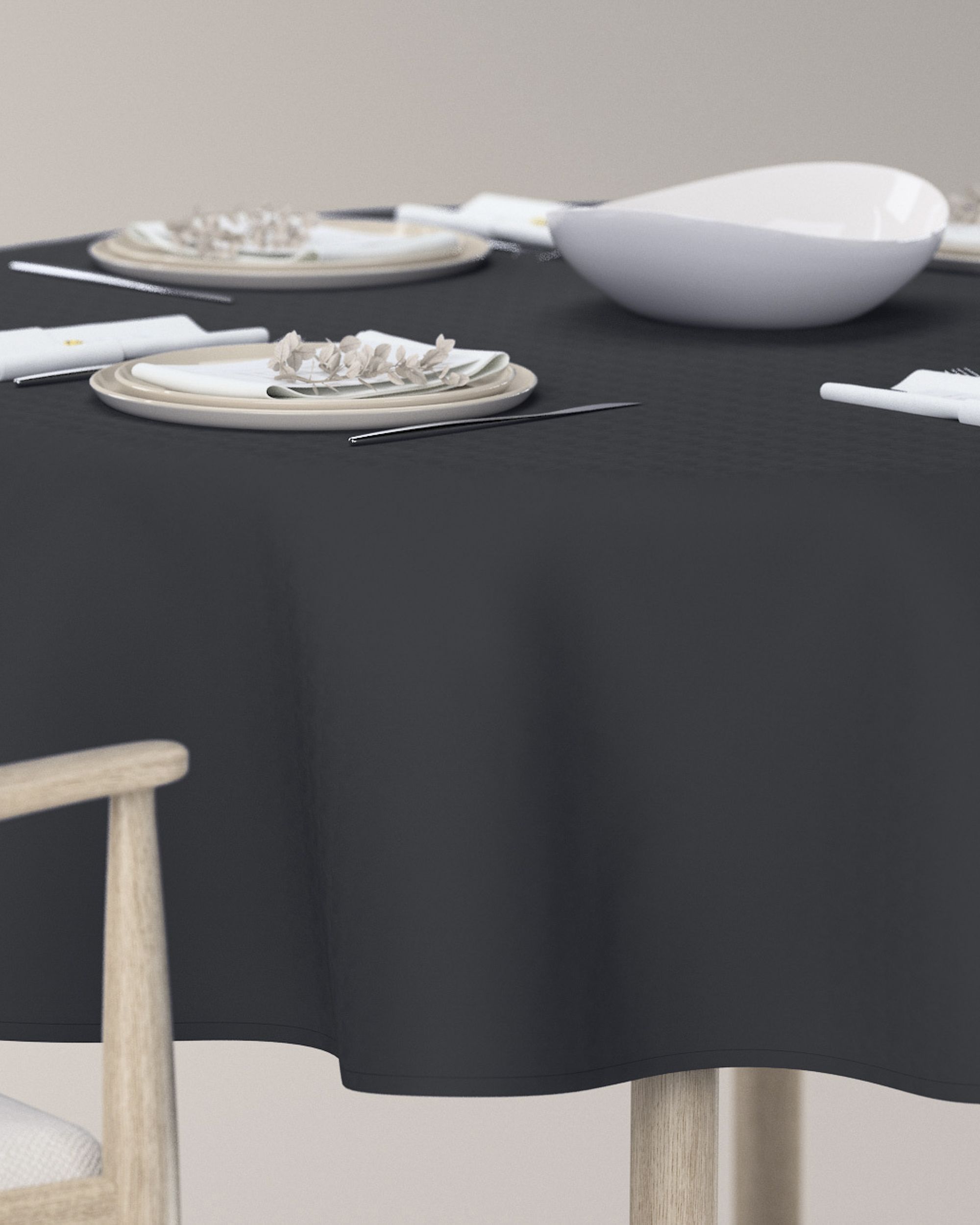 Runde Tischdecke Farbe schwarz (hover)