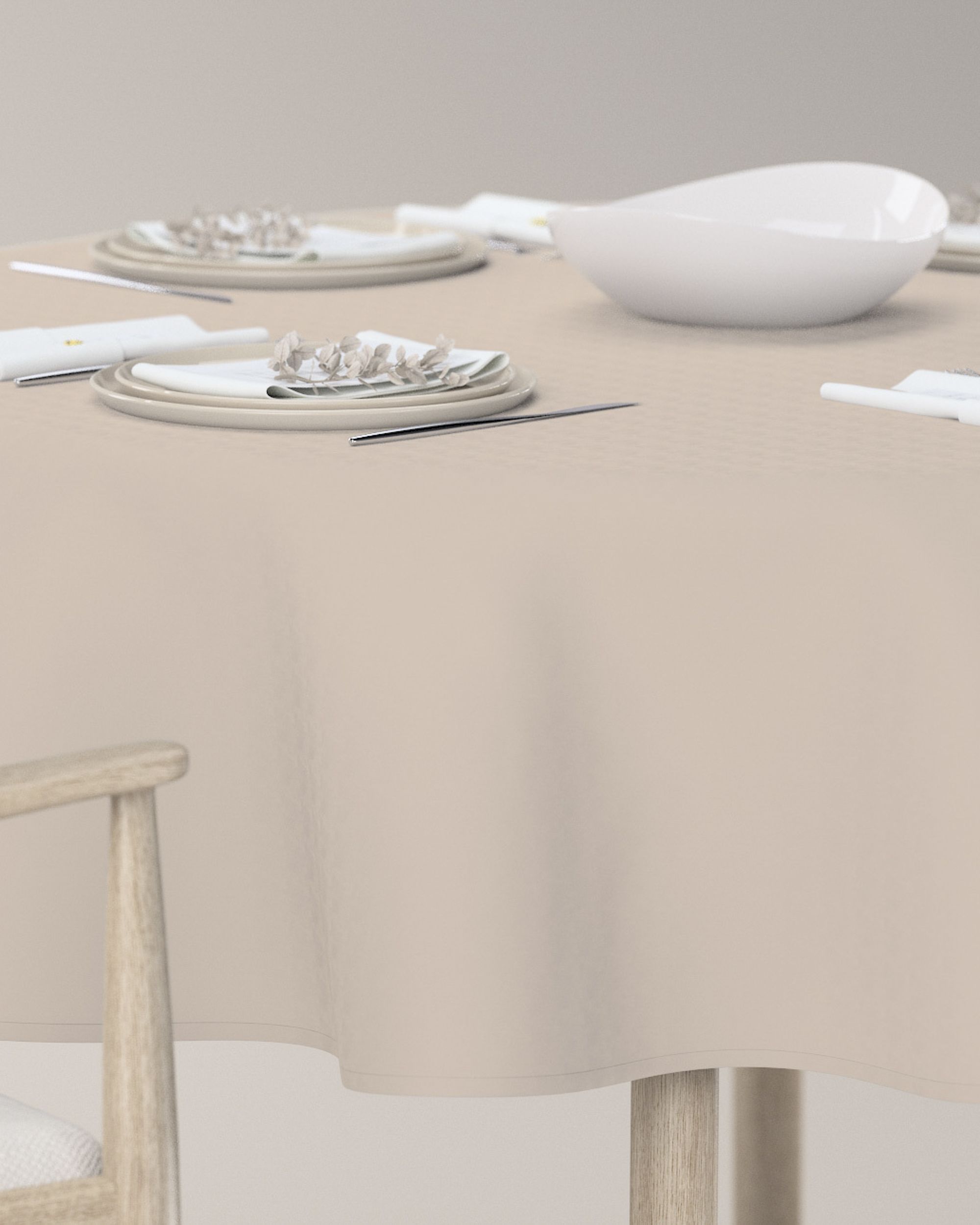 Runde Tischdecke Farbe beige (hover)