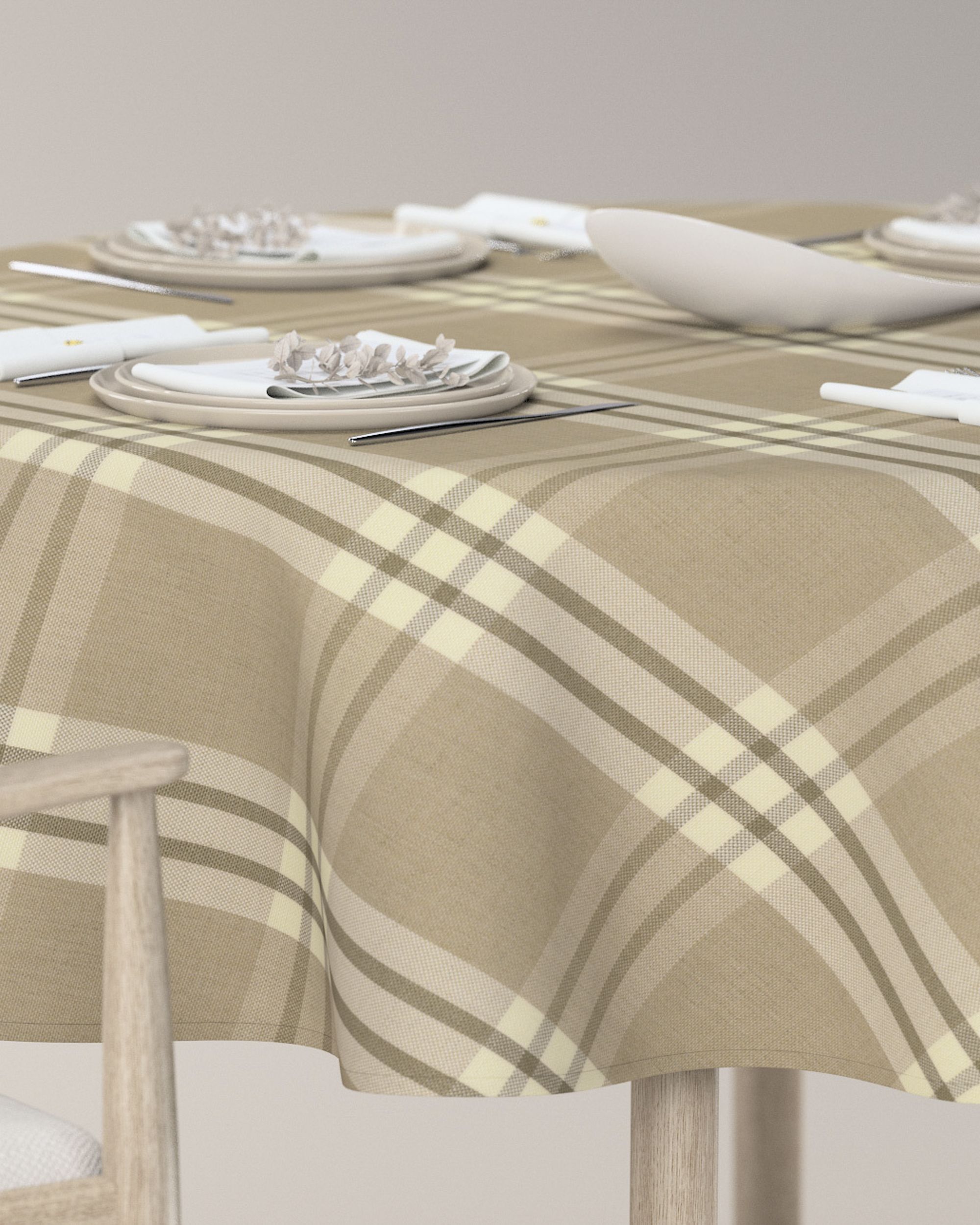 Runde Tischdecke Farbe beige (hover)