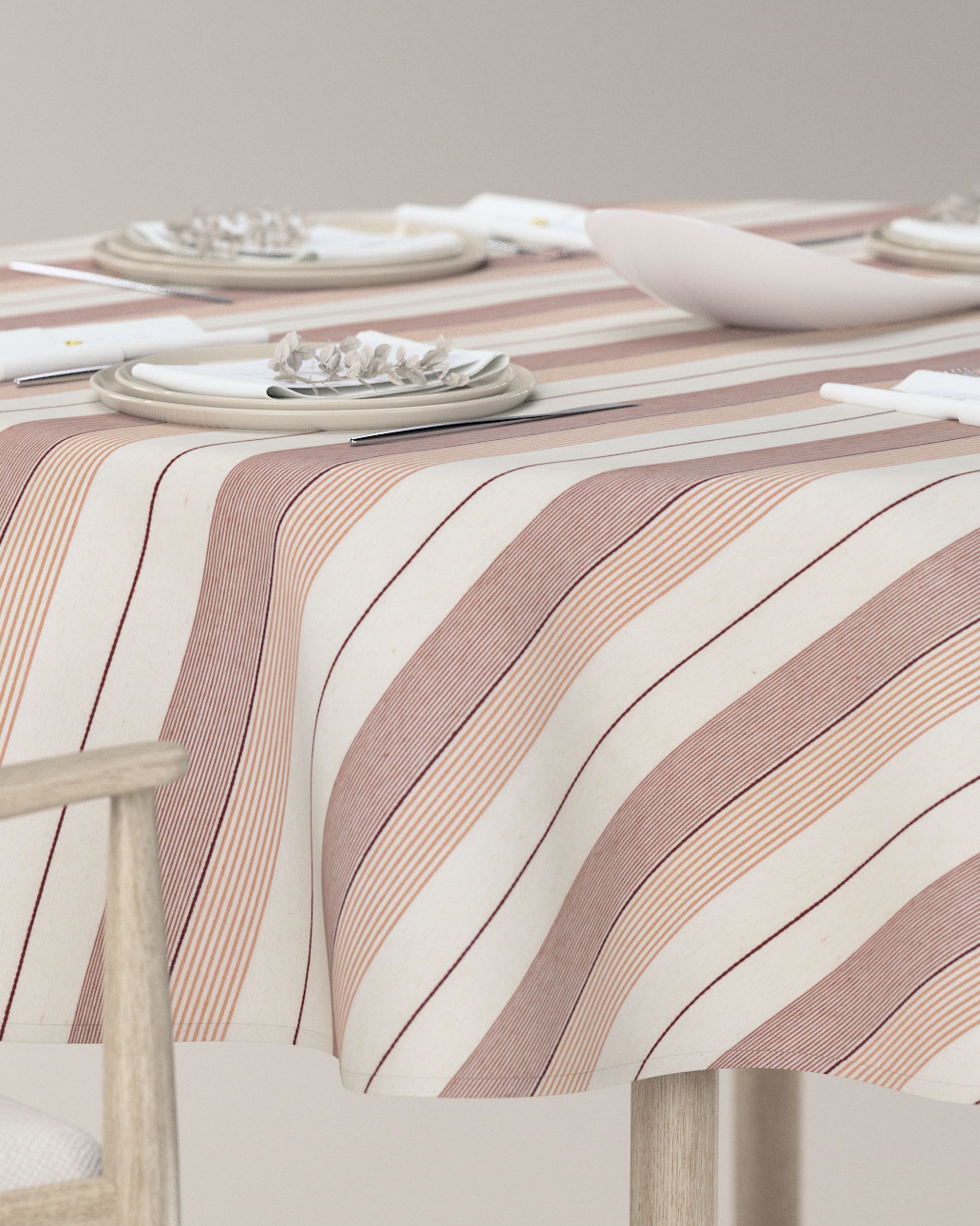 Runde Tischdecke Farbe rot Stoff strukturiert, gemustert (hover)