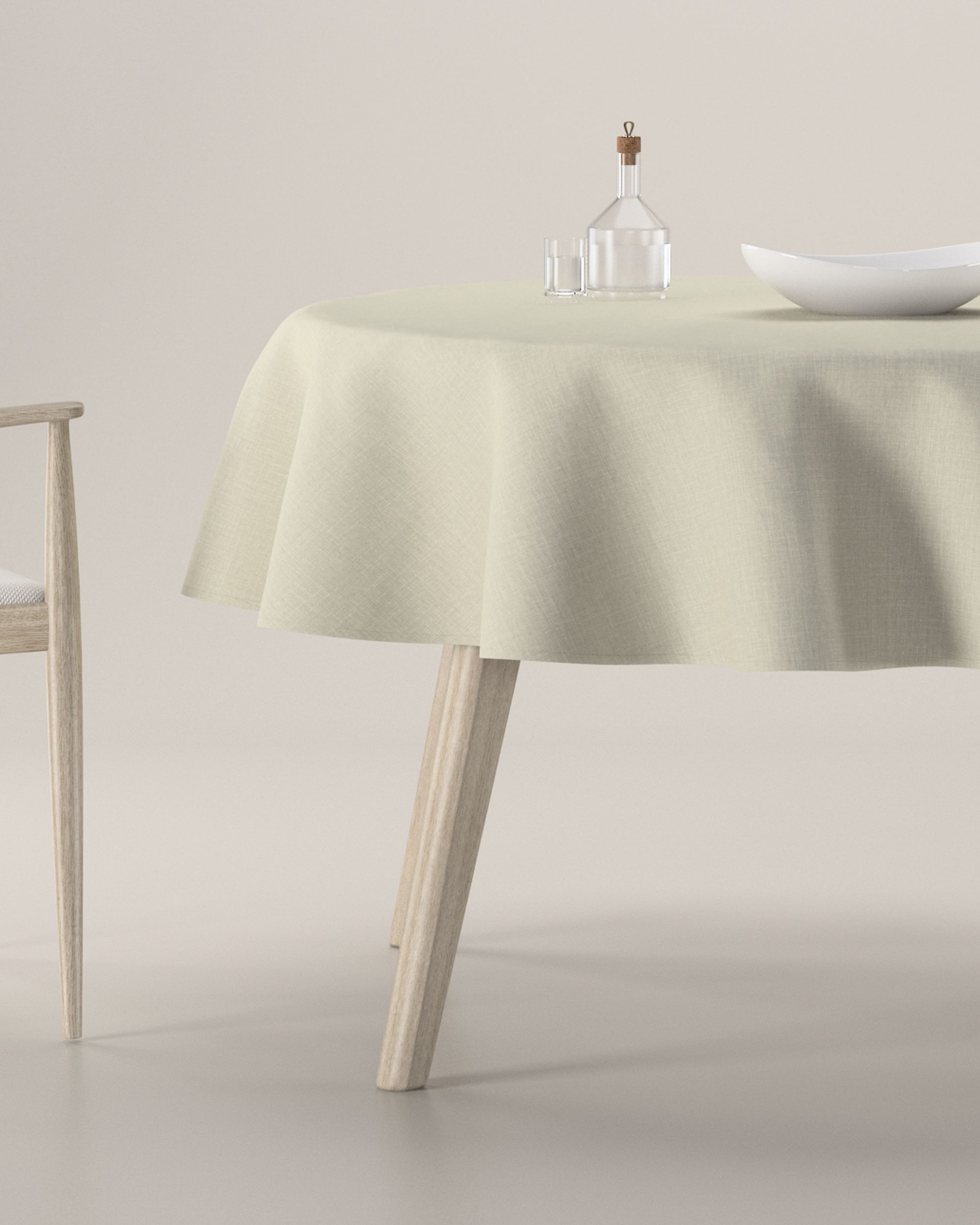 Runde Tischdecke Farbe grau Stoff strukturiert