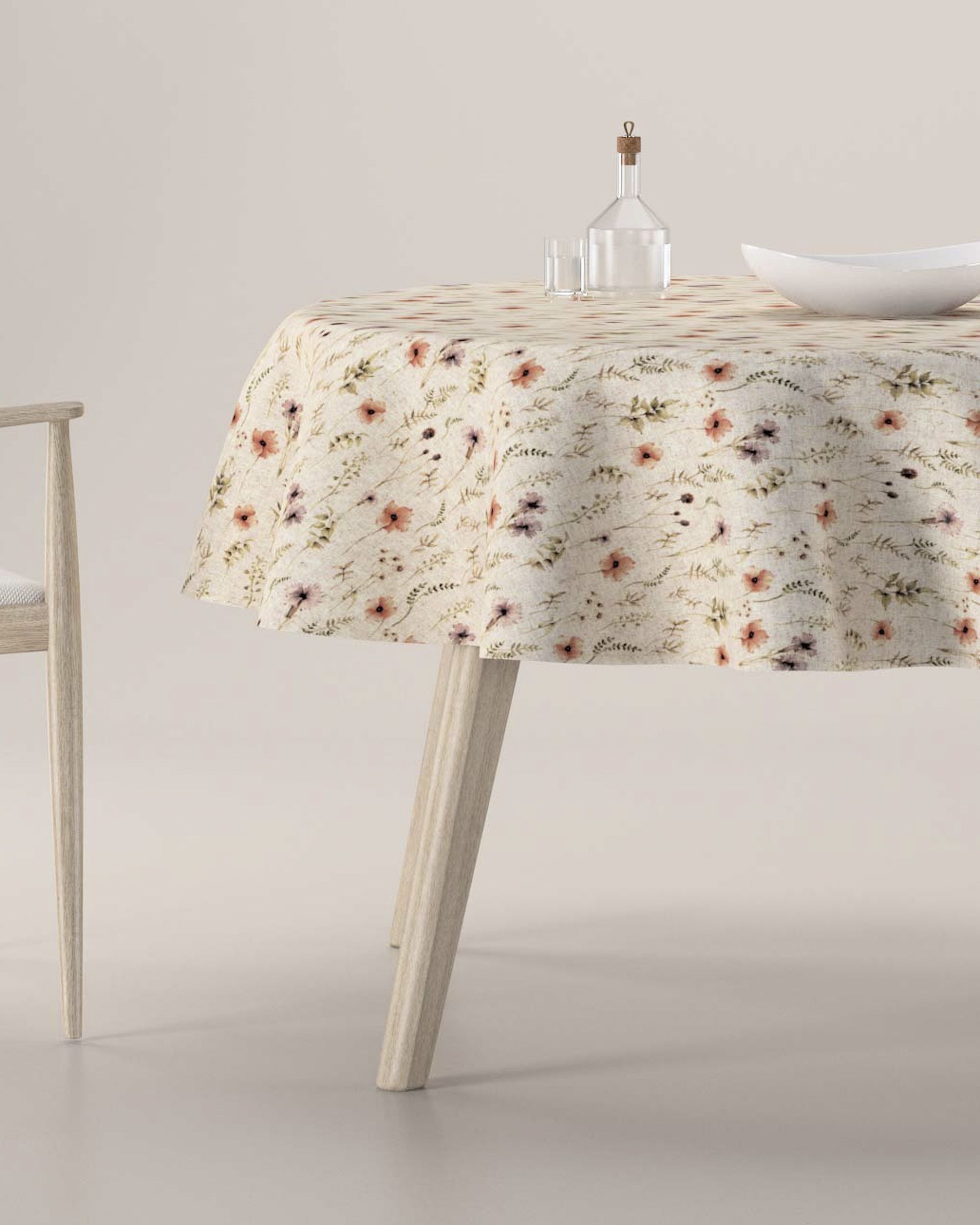 Runde Tischdecke Farbe bunt Stoff strukturiert, gemustert