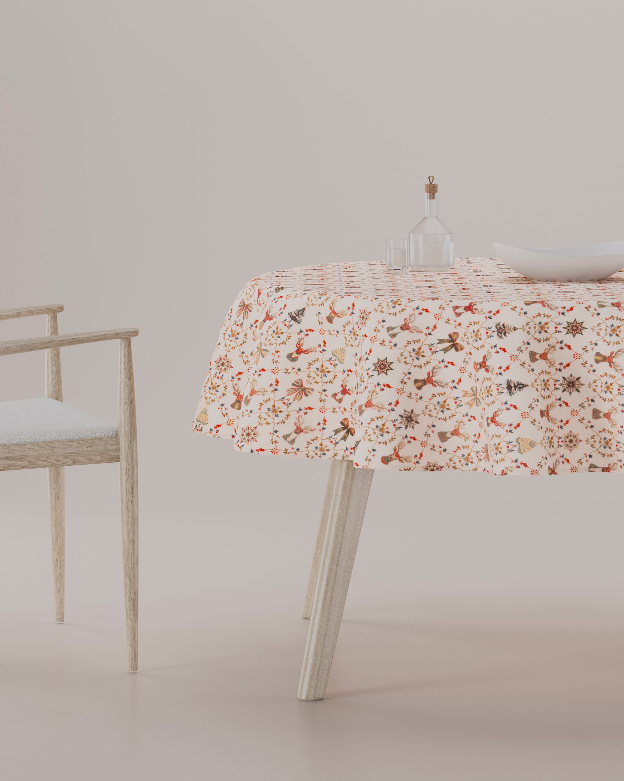 Runde Tischdecke Farbe bunt Stoff gemustert