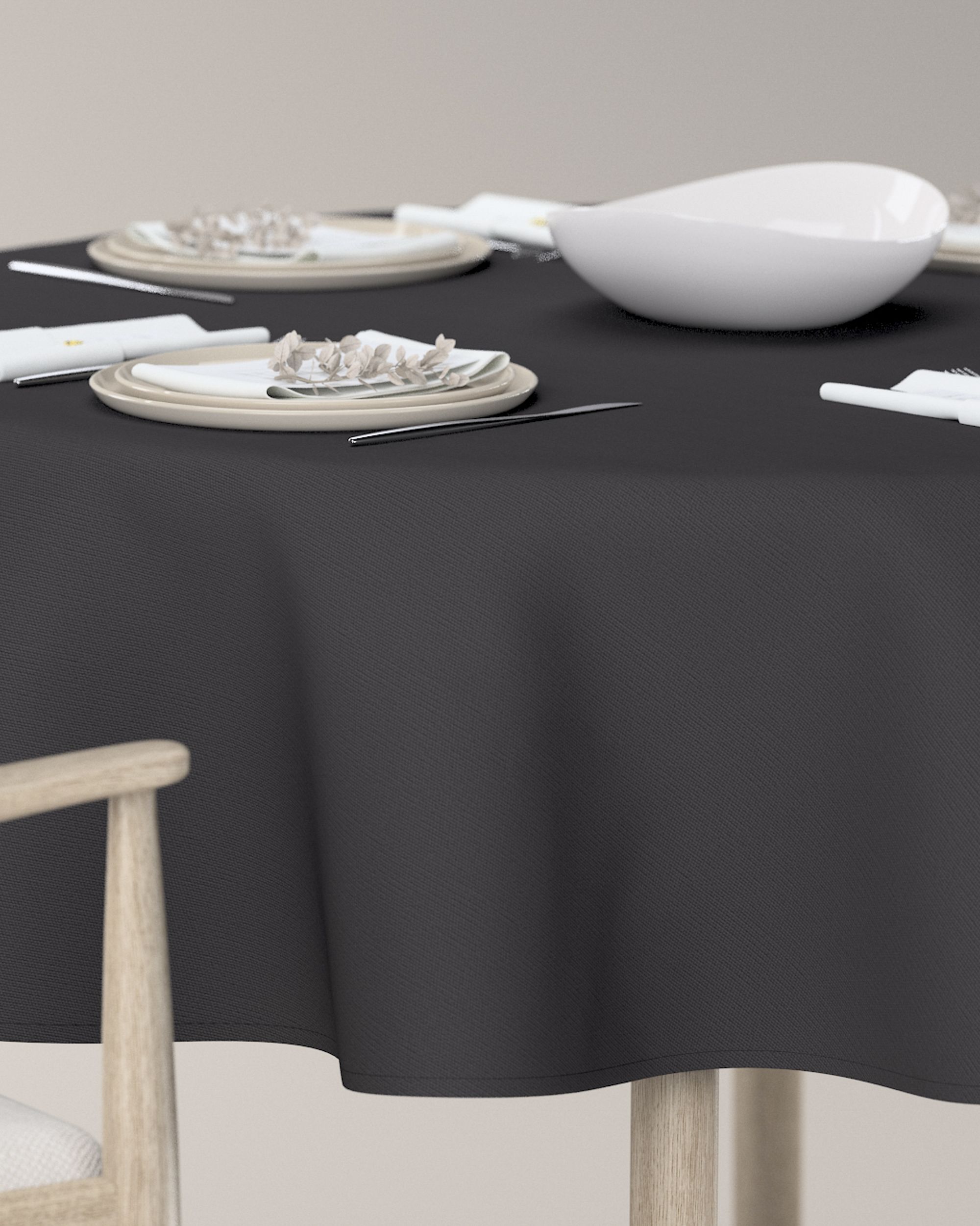 Runde Tischdecke Farbe grau (hover)