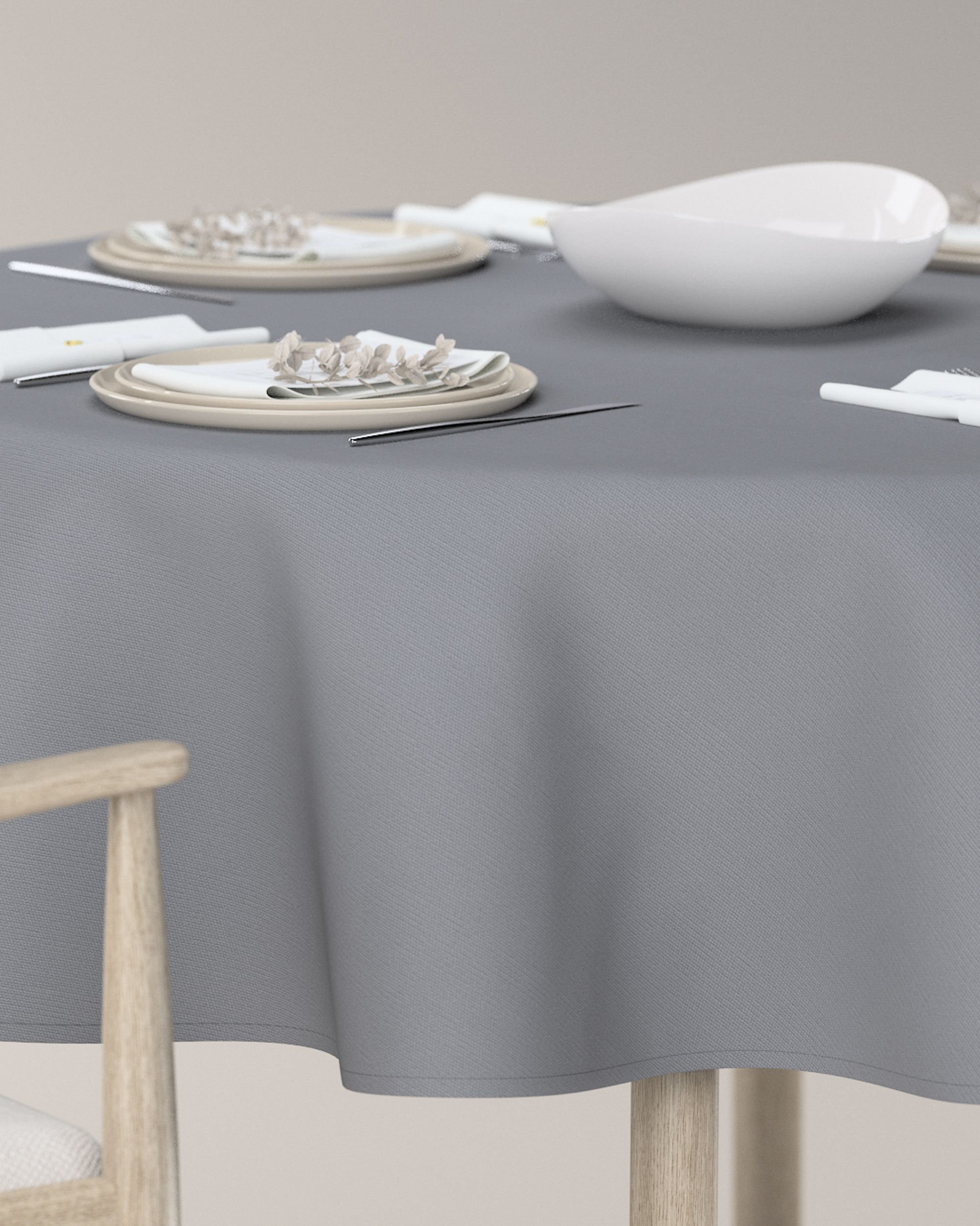 Runde Tischdecke Farbe grau (hover)