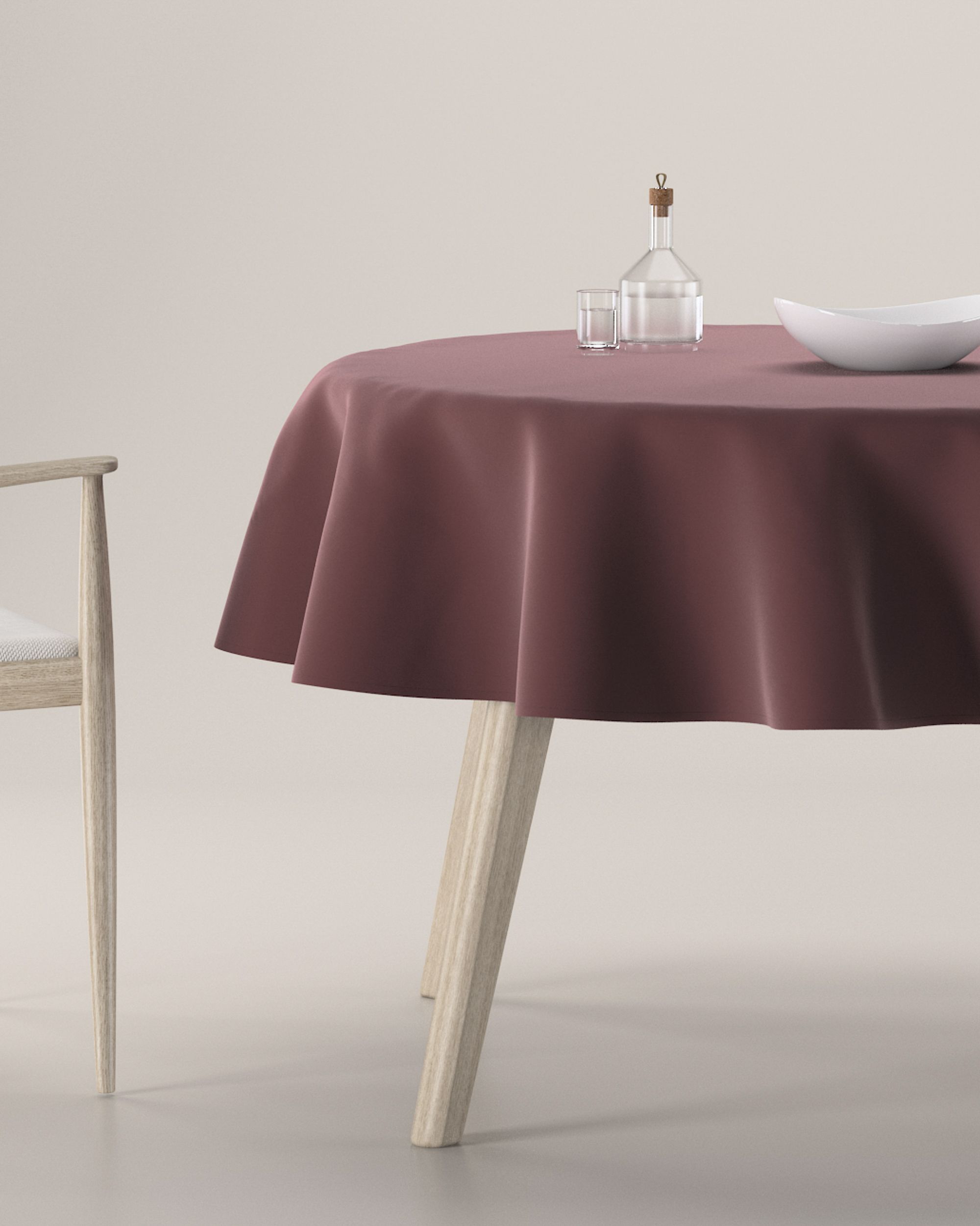 Runde Tischdecke Farbe rot Stoff glänzend, samt